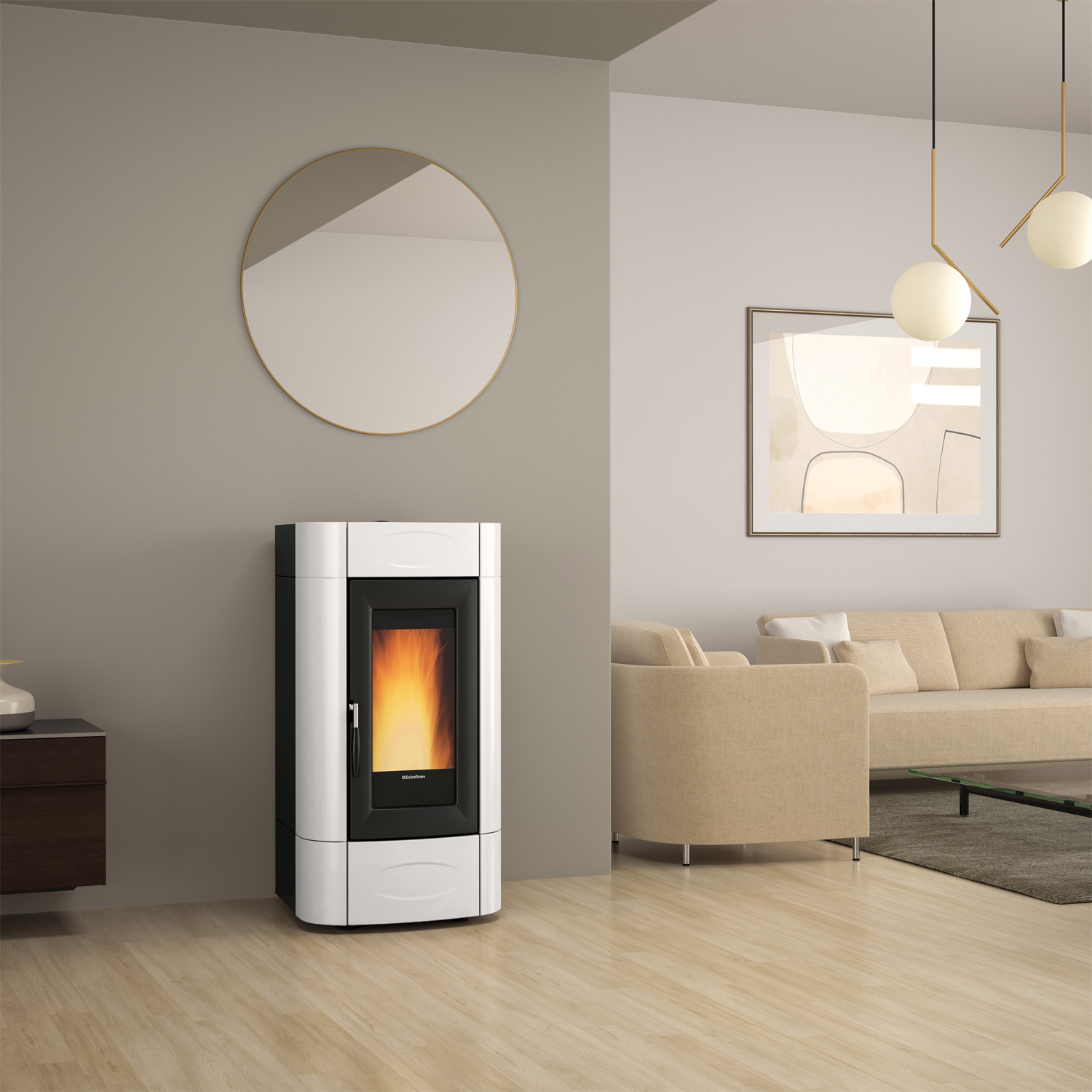 Extraflame Evolution Line ISIDORA IDRO H16 5.0.16 poêle à granulés bouilleur blanc