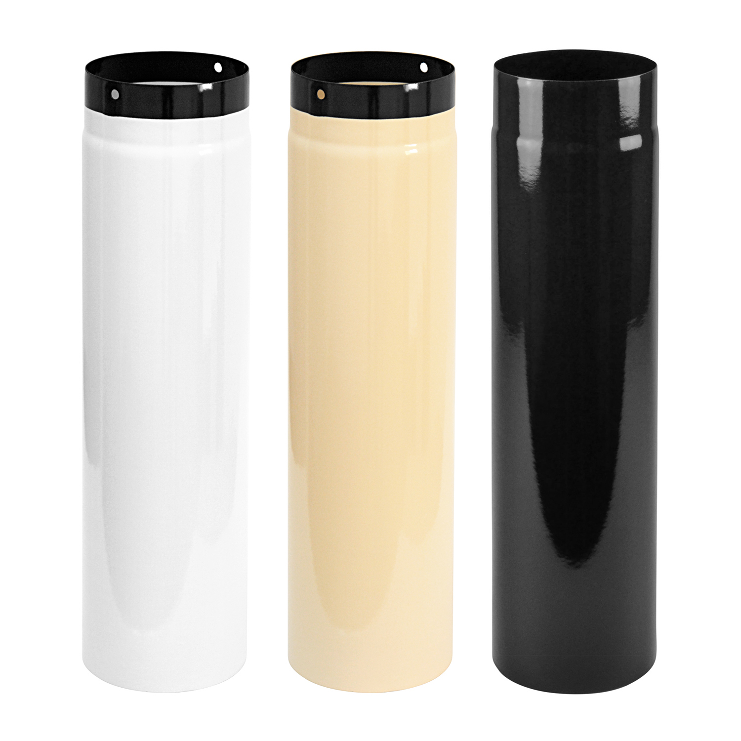 Tube de fumée / Tuyau de poêle émaillé 120mm - 500mm Noir
