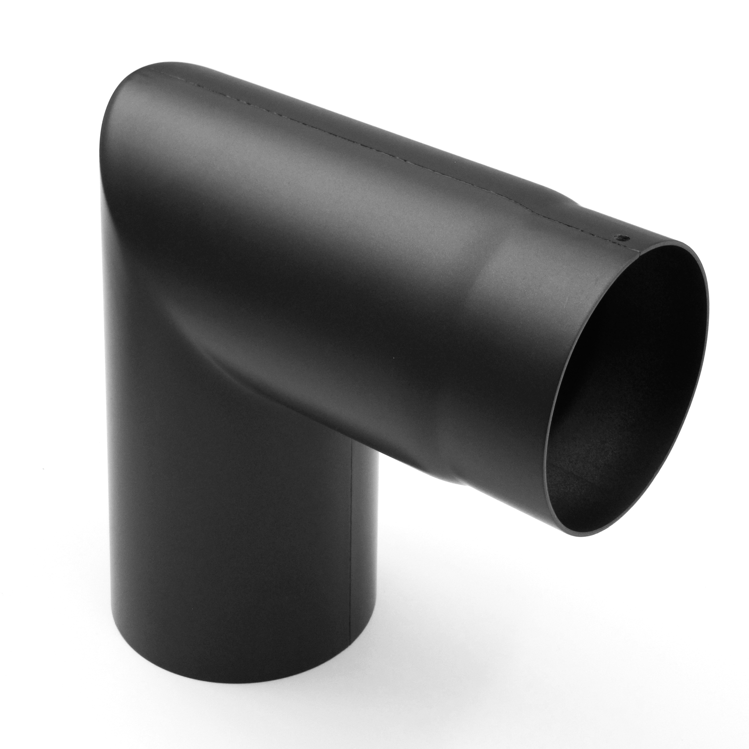 Coude de conduit de fumée Raik / Tuyau de poêle 130 mm - 90° en deux parties noir