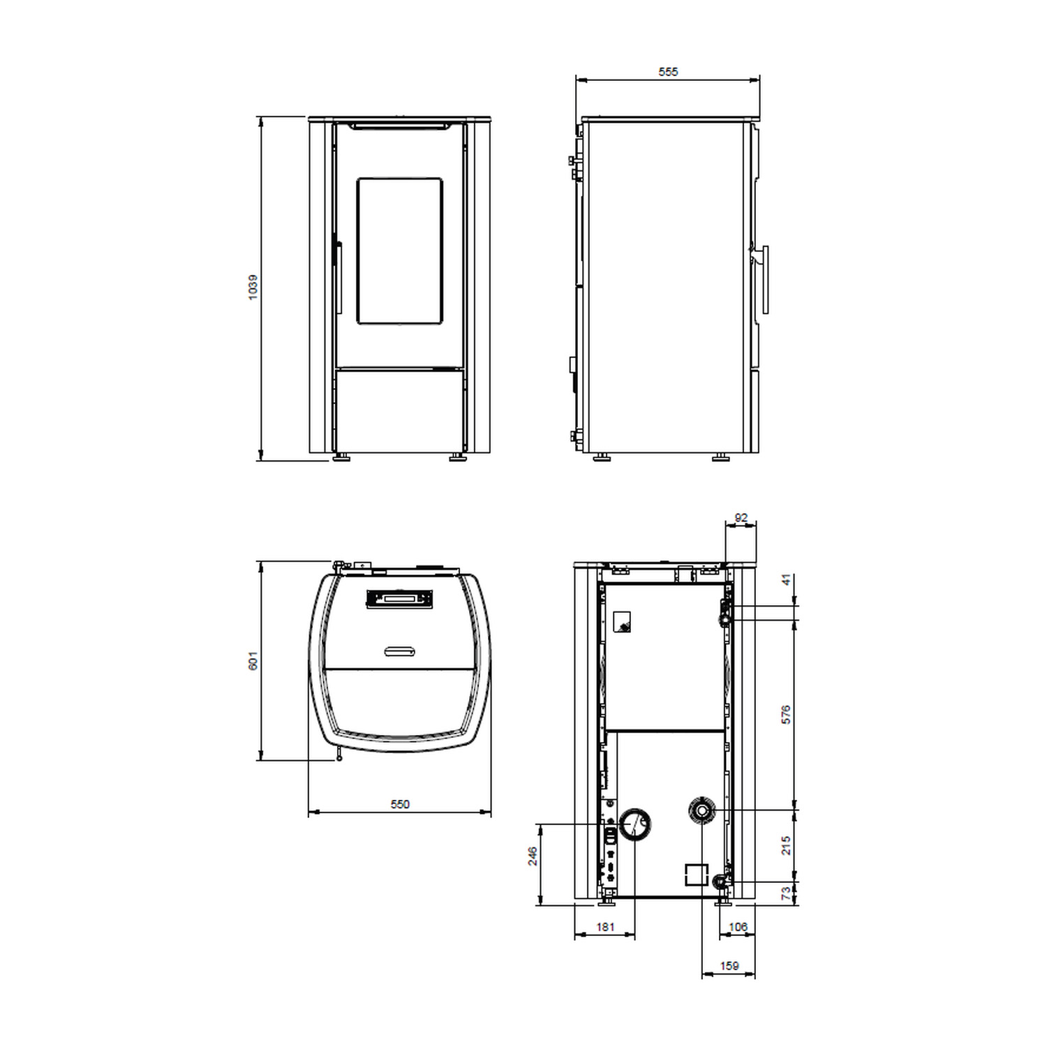 Extraflame Marina Idro 16. H11 poêle à granulés bouilleur acier ivoire