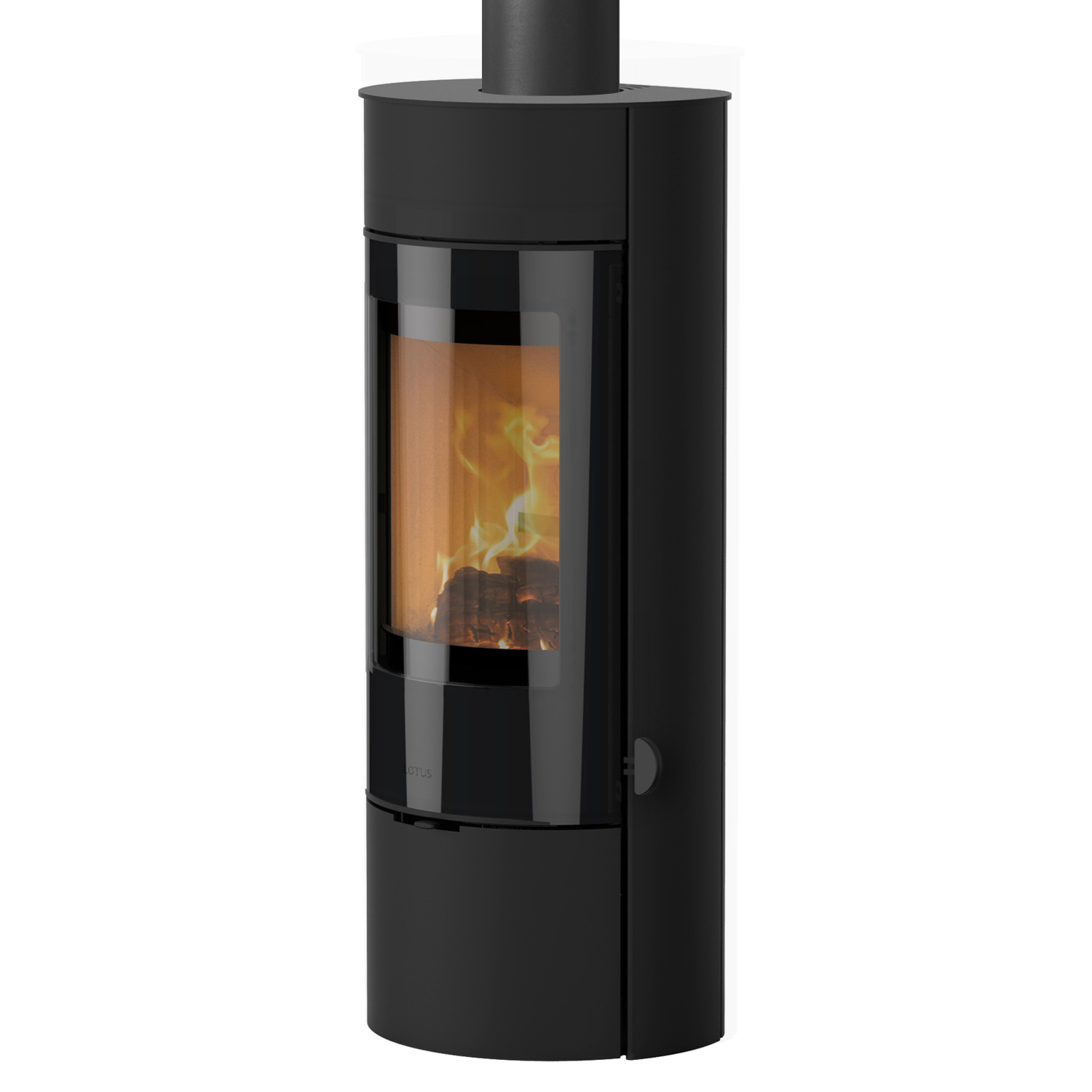 Poêle à bois Lotus Prestige Magic 40 Noir, sortie de fumée par le haut