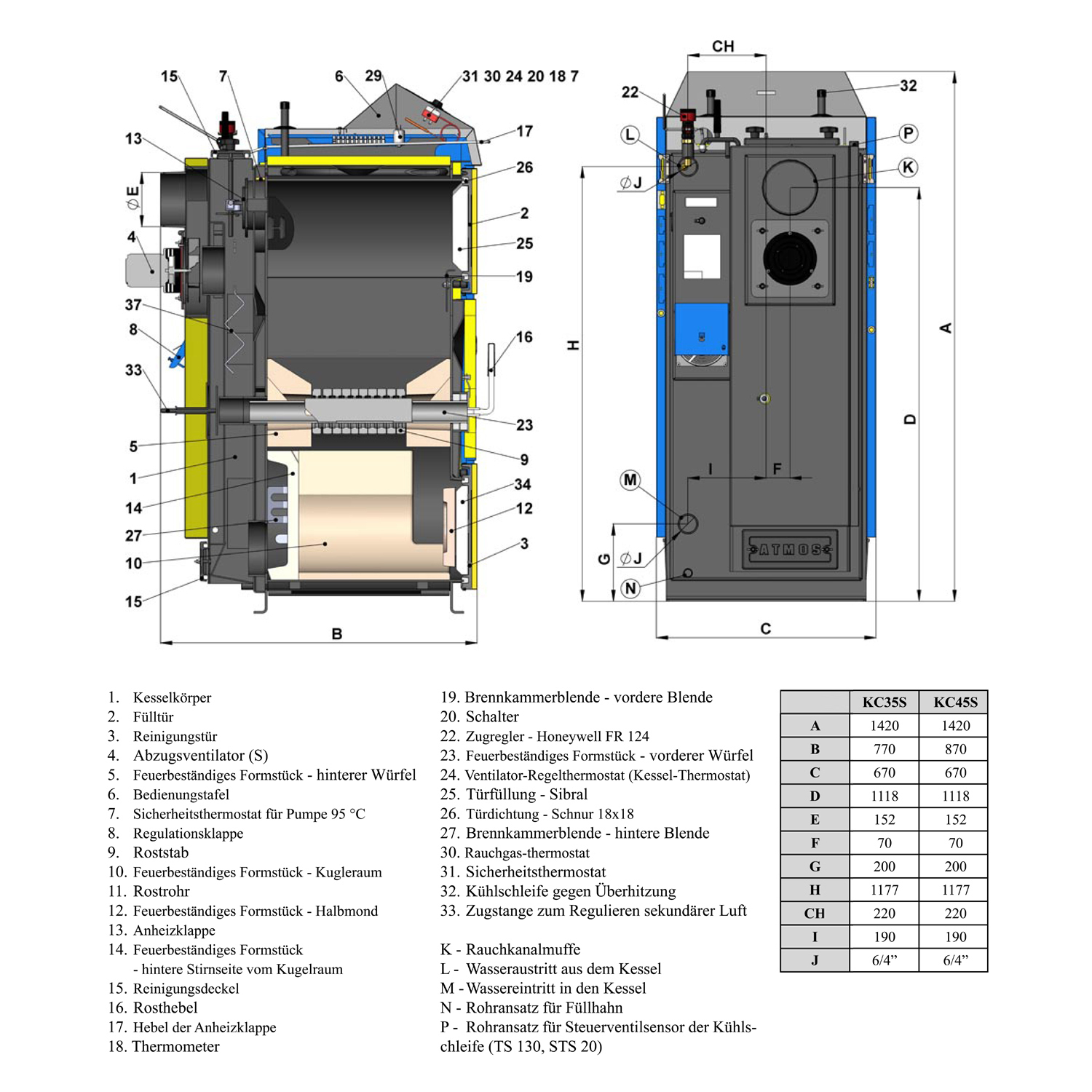 Chaudière à gazéification de charbon ATMOS KC 35 S