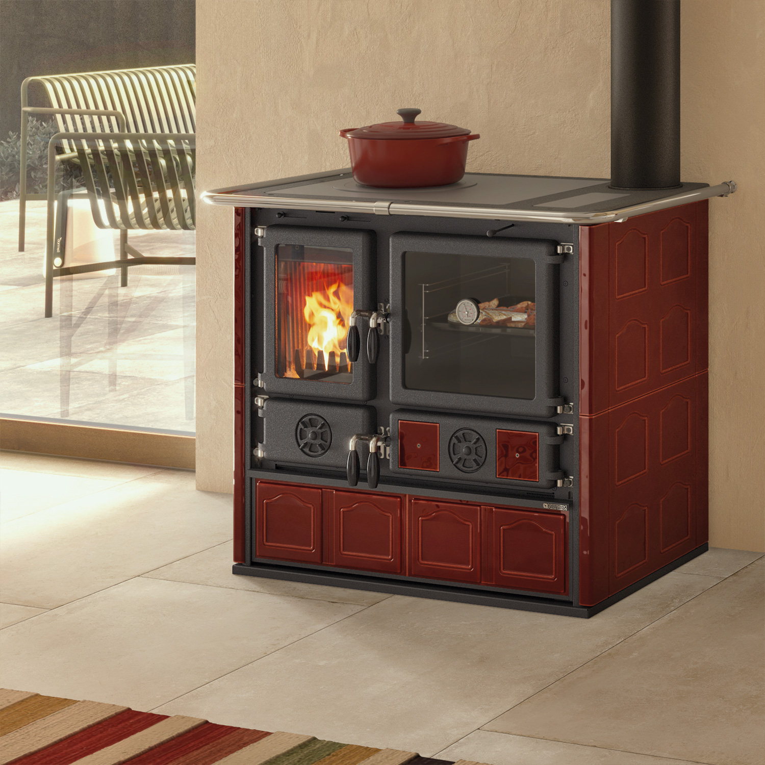 La Nordica Rosa 5.0 Cuisinière Majolique Bordeaux