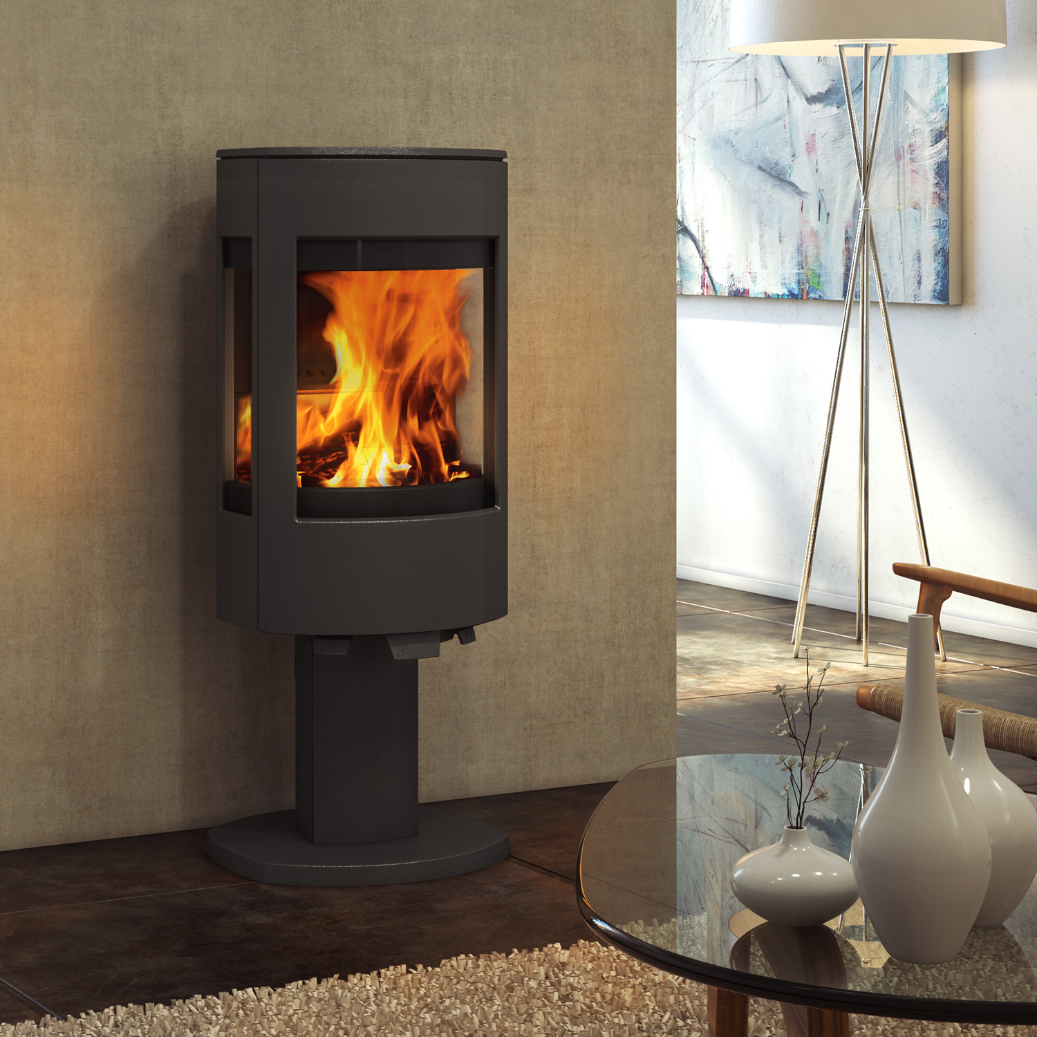 Dovre Astro 4CB/P poêle à bois acier noir construction 2