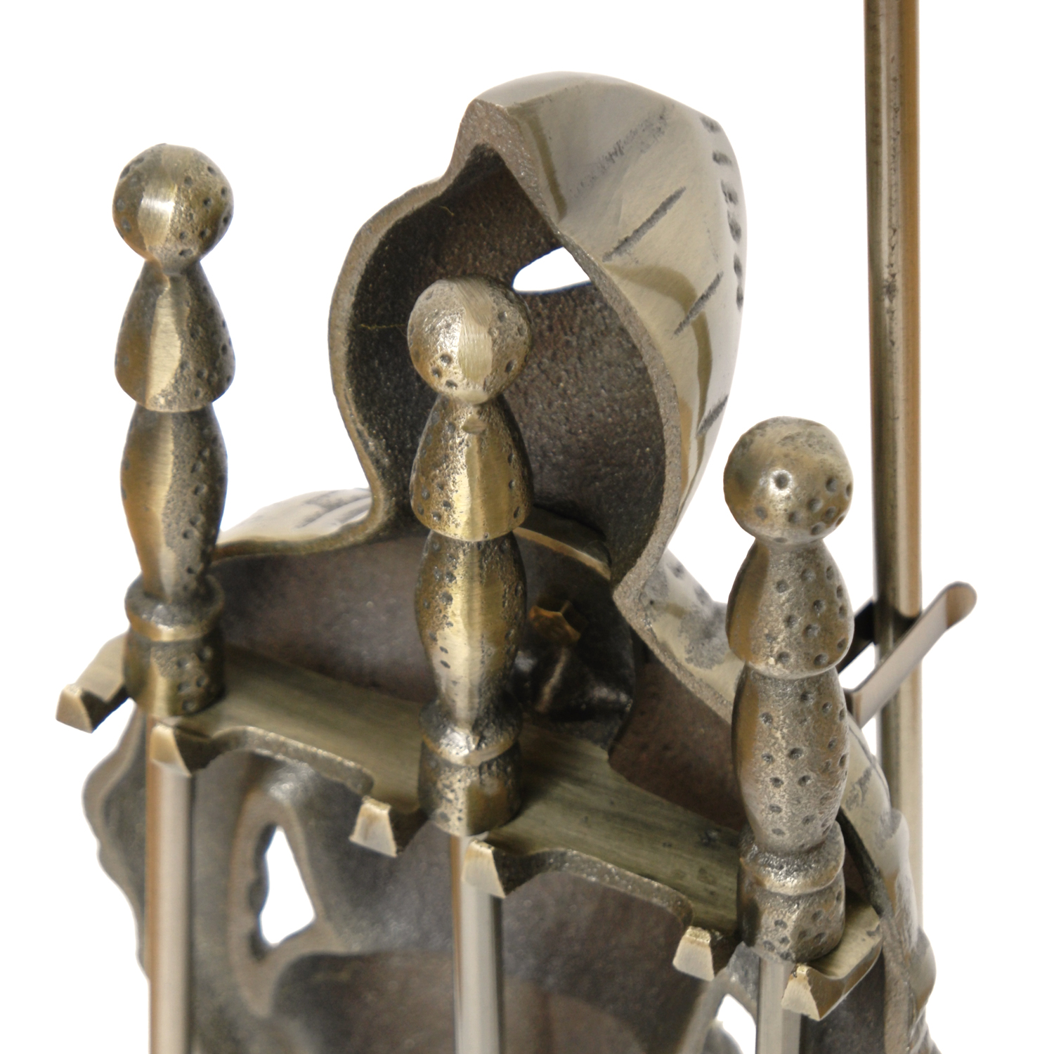 Ensemble d'outils de cheminée Chevalier Kunibert, 4 pièces, 73,5 cm