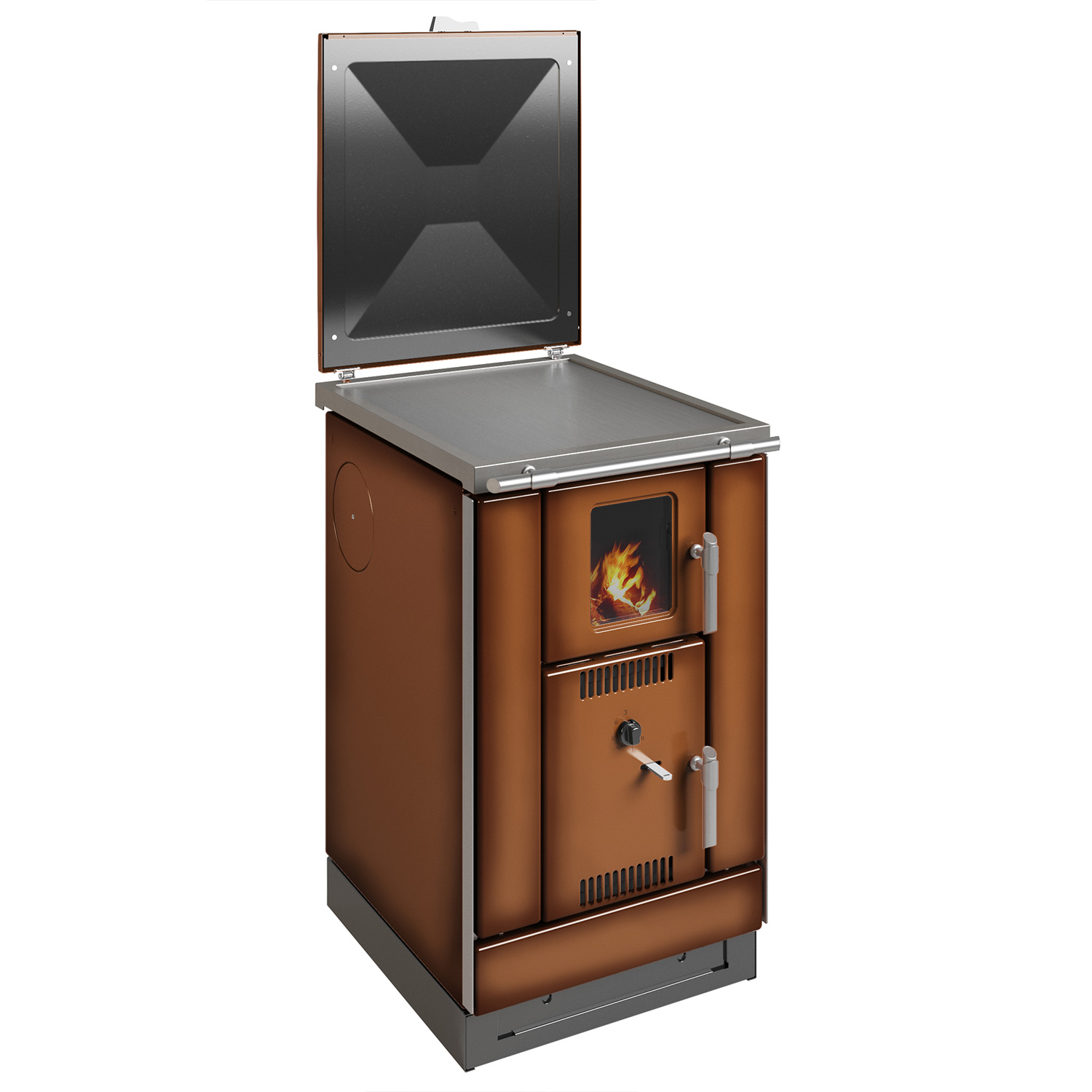 Wamsler K 158 F poêle de cuisine à eau avec plaque en acier marron