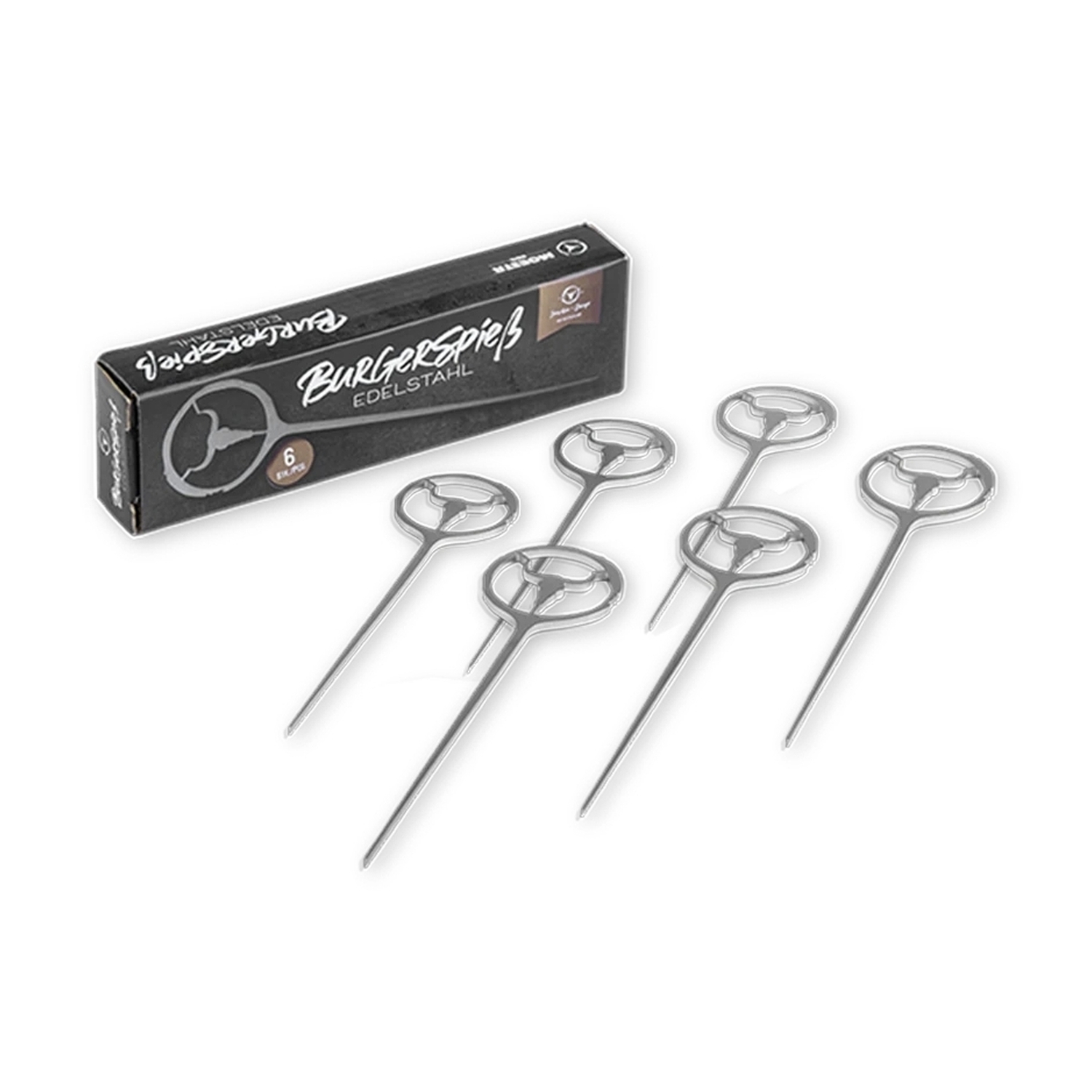 Moesta broche à burgers inox lot de 6 Moesta broche à burgers inox lot de 6