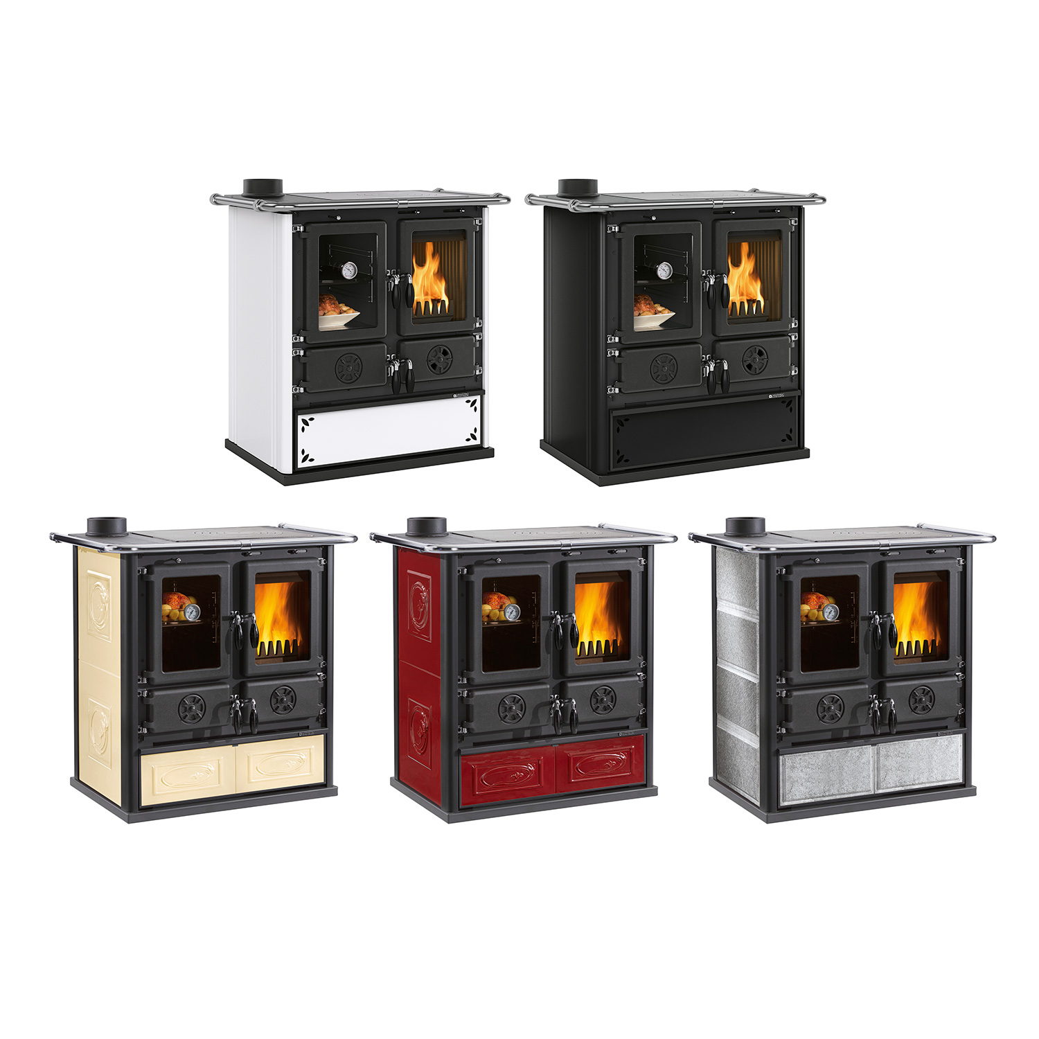 La Nordica Rosetta Sinistra 5.0 Poêle de cuisine en acier Noir-Anthracite