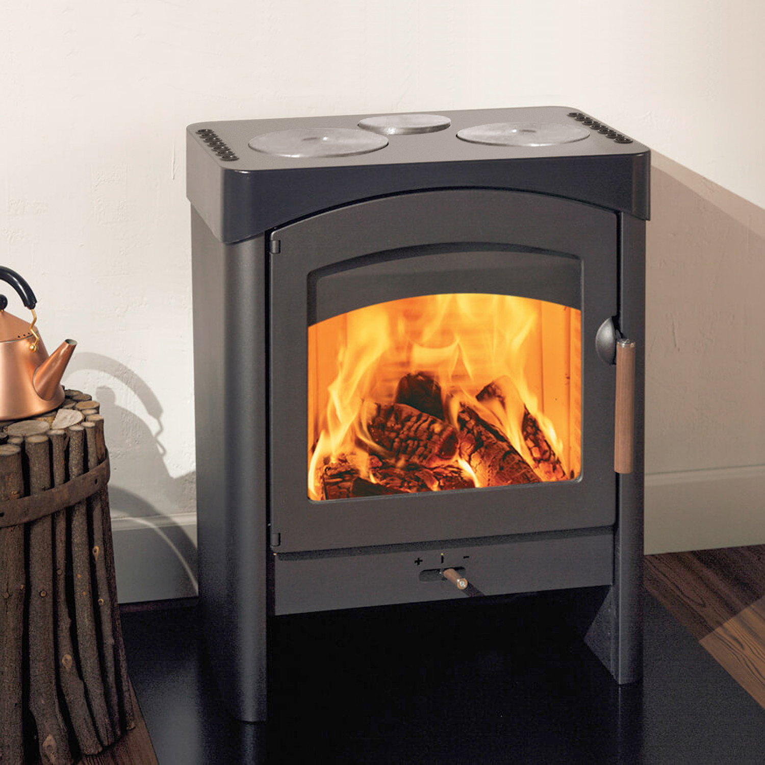 Poêle à bois Austroflamm Pallas en acier gris fonte