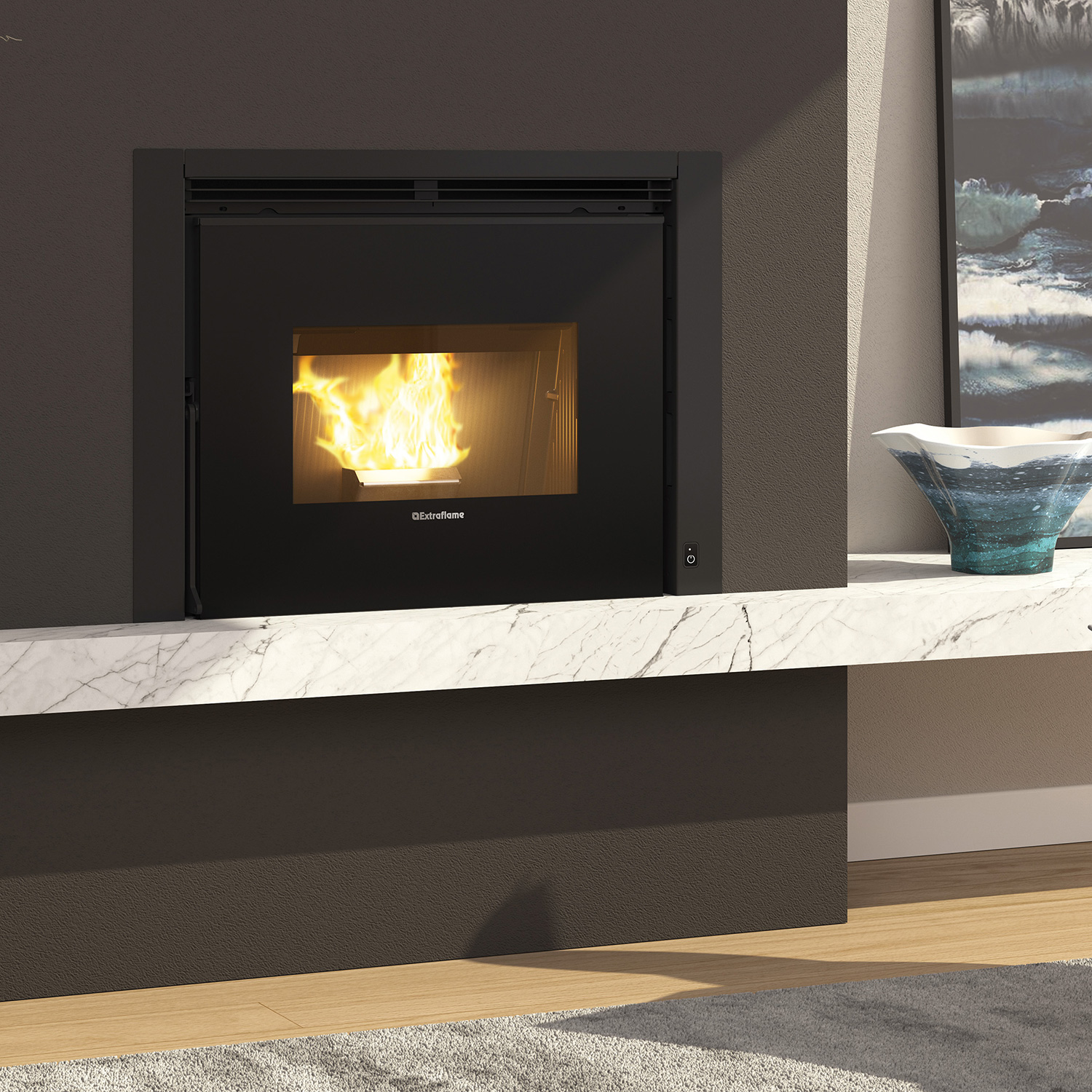 Extraflame Comfort P70 Air Plus insert à granulés acier noir