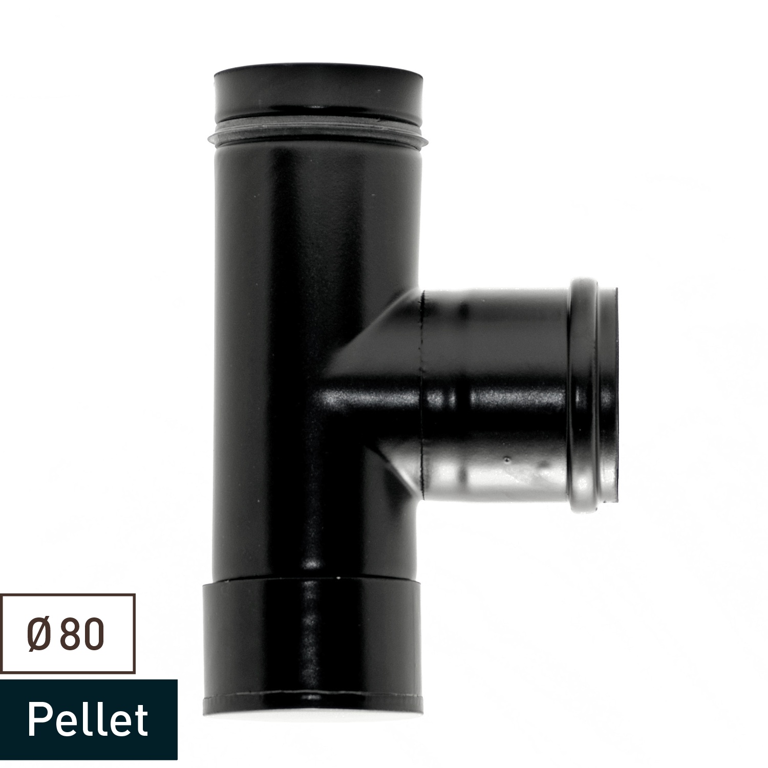 Raik conduit de poêle / tuyau de poêle 80 mm - coude à capsule (pièce en T)