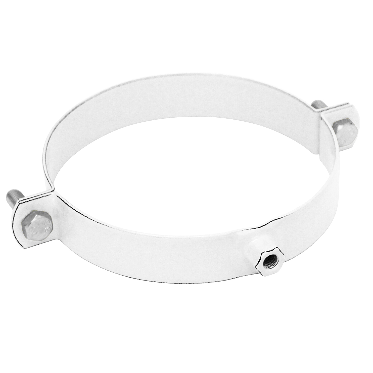 Collier de serrage pour conduit de fumée / tuyau de poêle émaillé 150 mm - Blanc