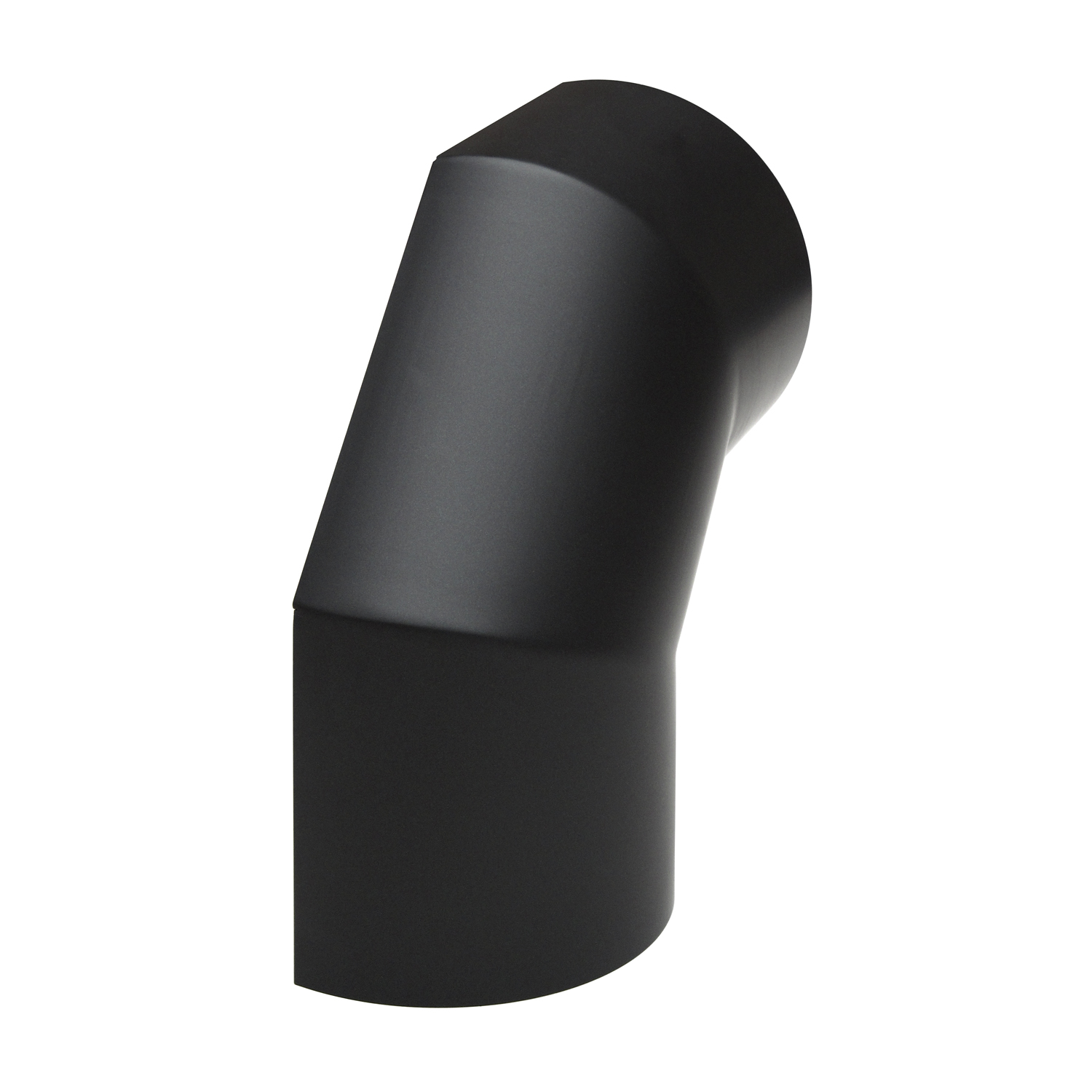 Coude de conduit de fumée / Tuyau de poêle 180mm - Écran thermique latéral 90° noir Coude de conduit de fumée / Tuyau de poêle 180mm - Écran thermique latéral 90° noir