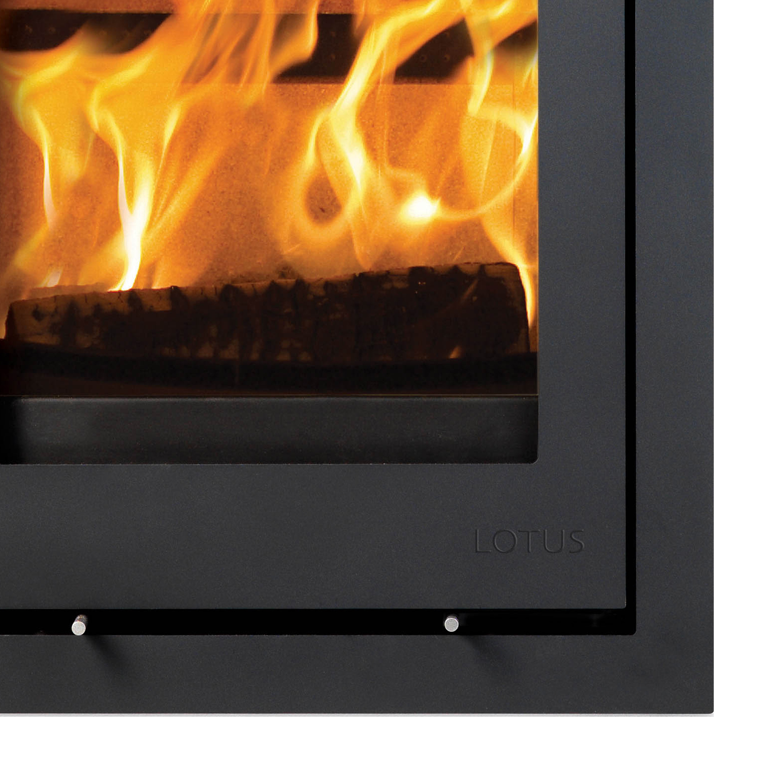 Lotus H700 insert de cheminée à bois noir / charnières à droite