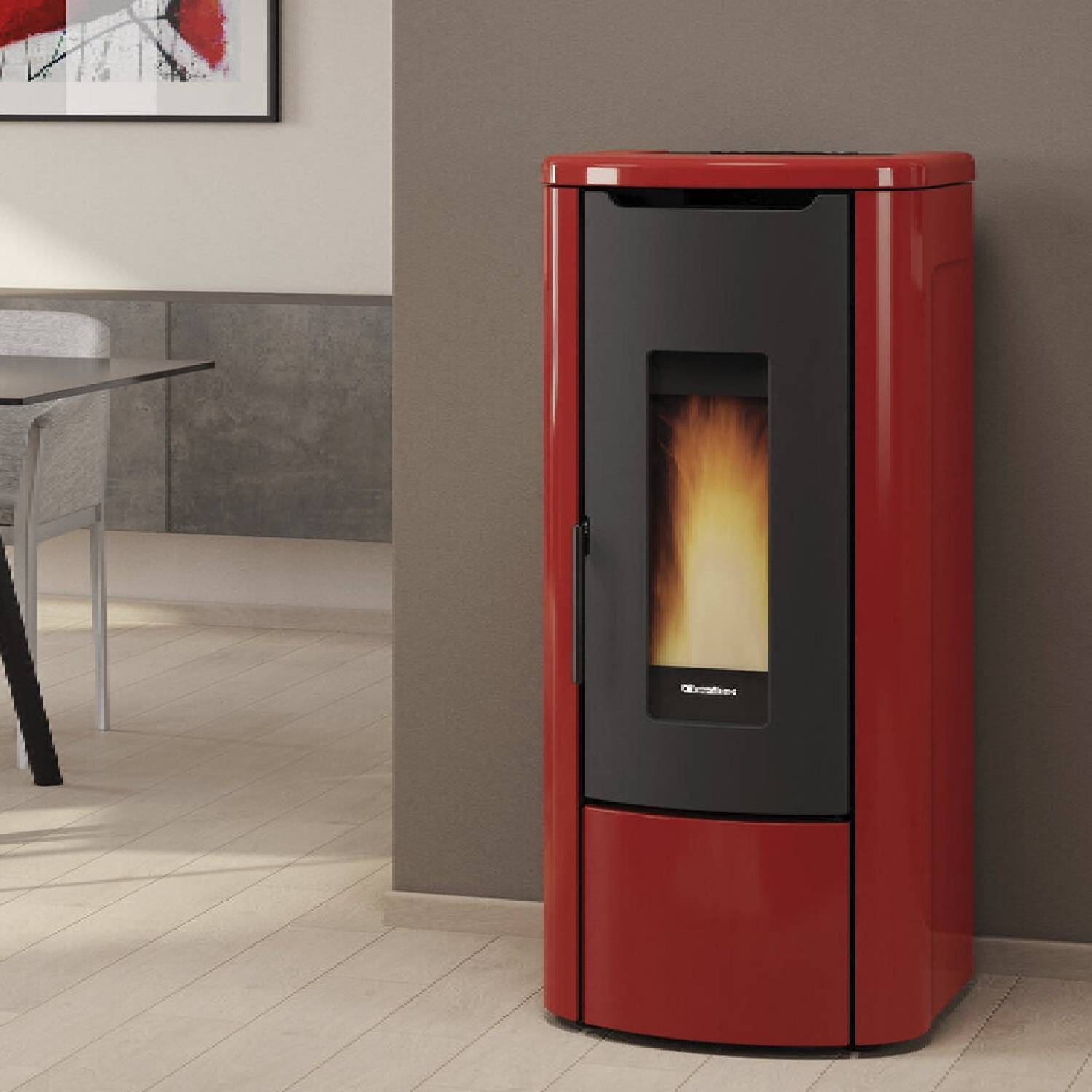 Extraflame ROSANNA IDRO 5.0 - Rouge bordeaux poêle à granulés bouilleur EVOLUTION LINE