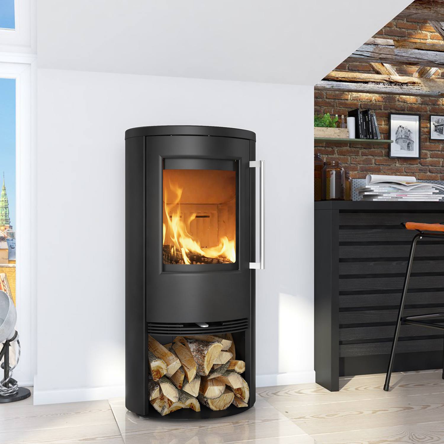 Poêle à bois TermaTech TT21R Acier Noir