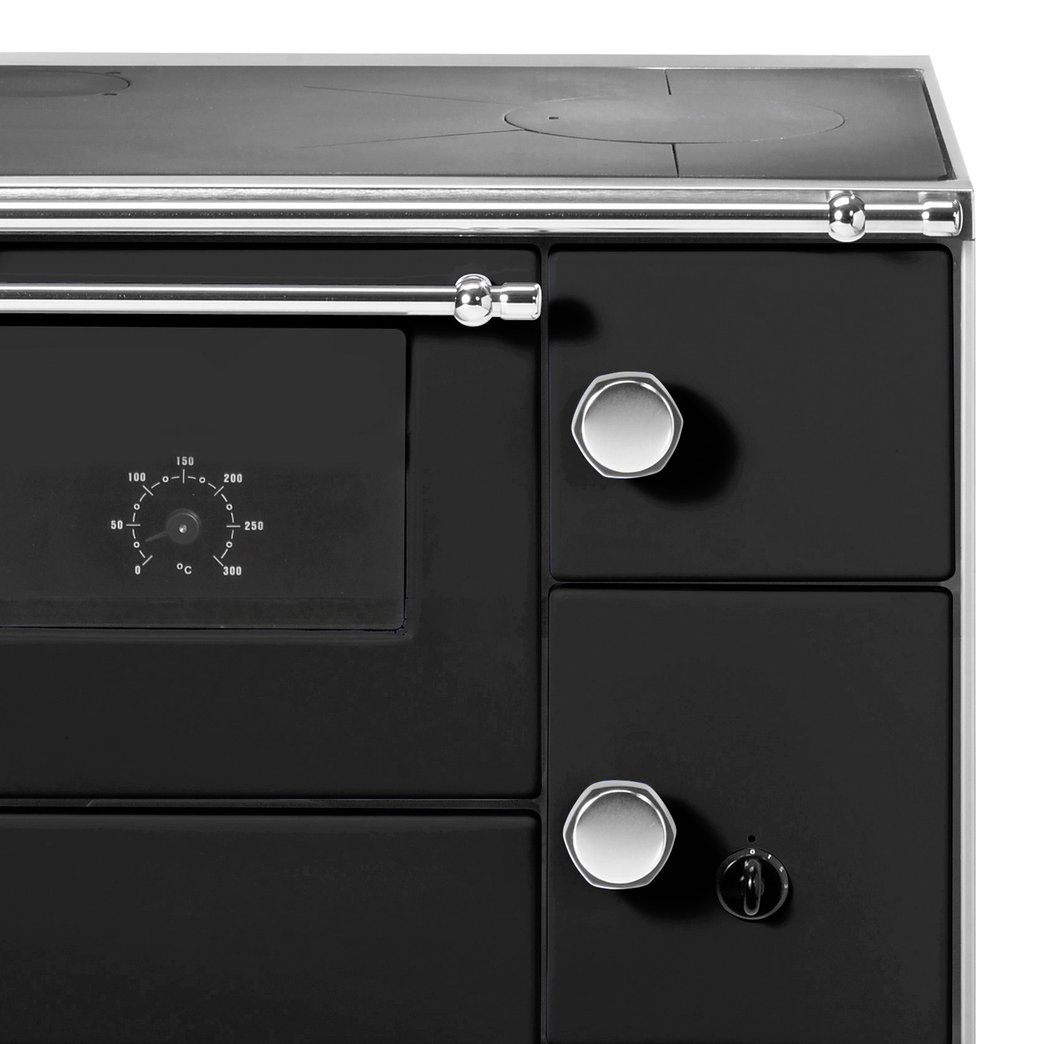 Westminster K76-90 cuisinière à bois acier noir, gauche