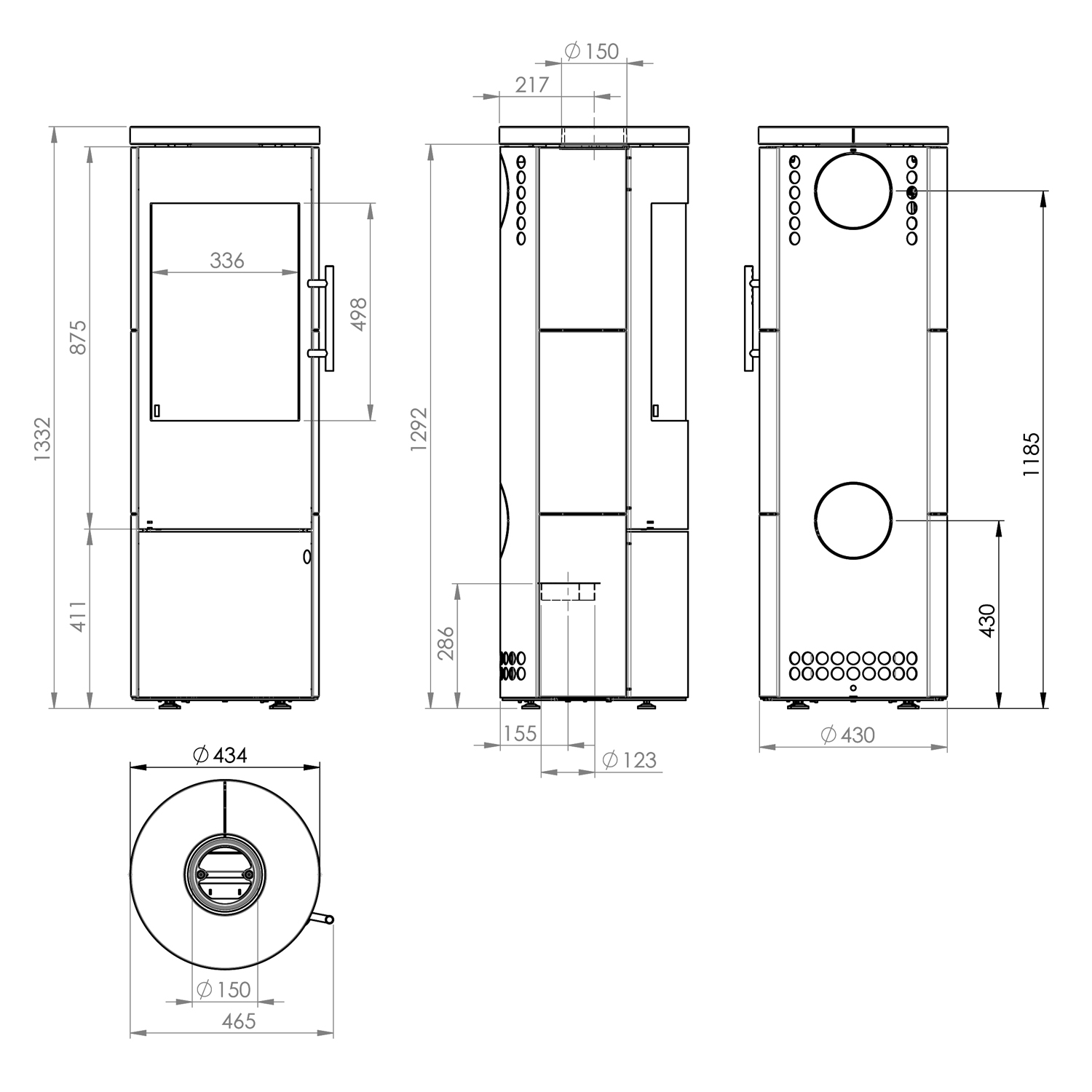 Poêle à bois Königshütte Vela Plus en acier noir