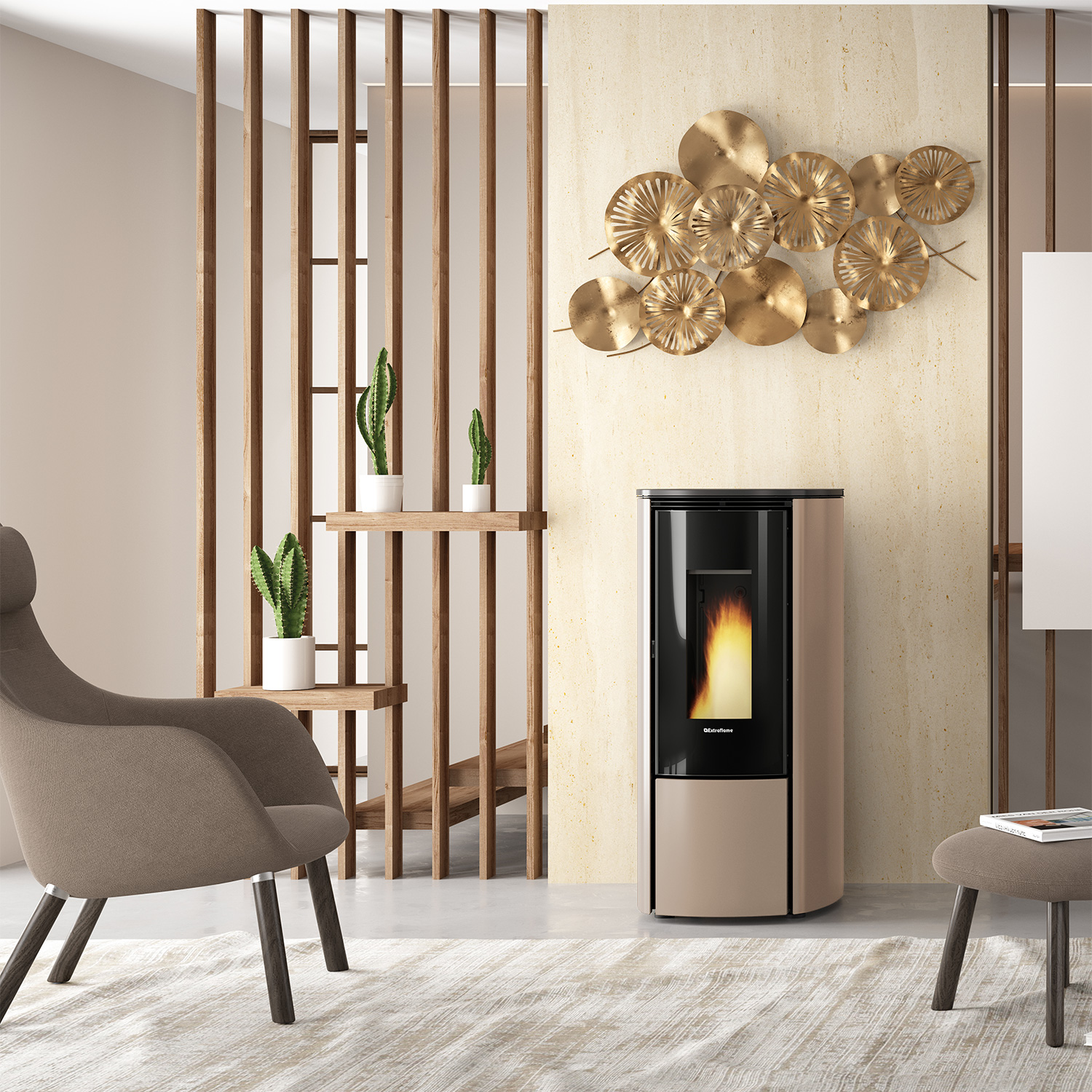 Extraflame Evolution Line Katia 9 poêle à granulés acier gris tourterelle