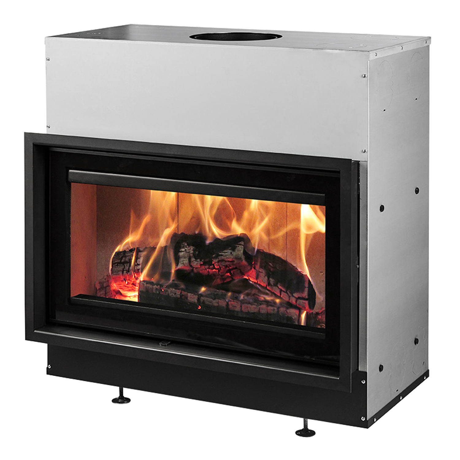 Dovre Vista 802C/V2 insert de cheminée à bois avec plaques de vermiculite dans le foyer