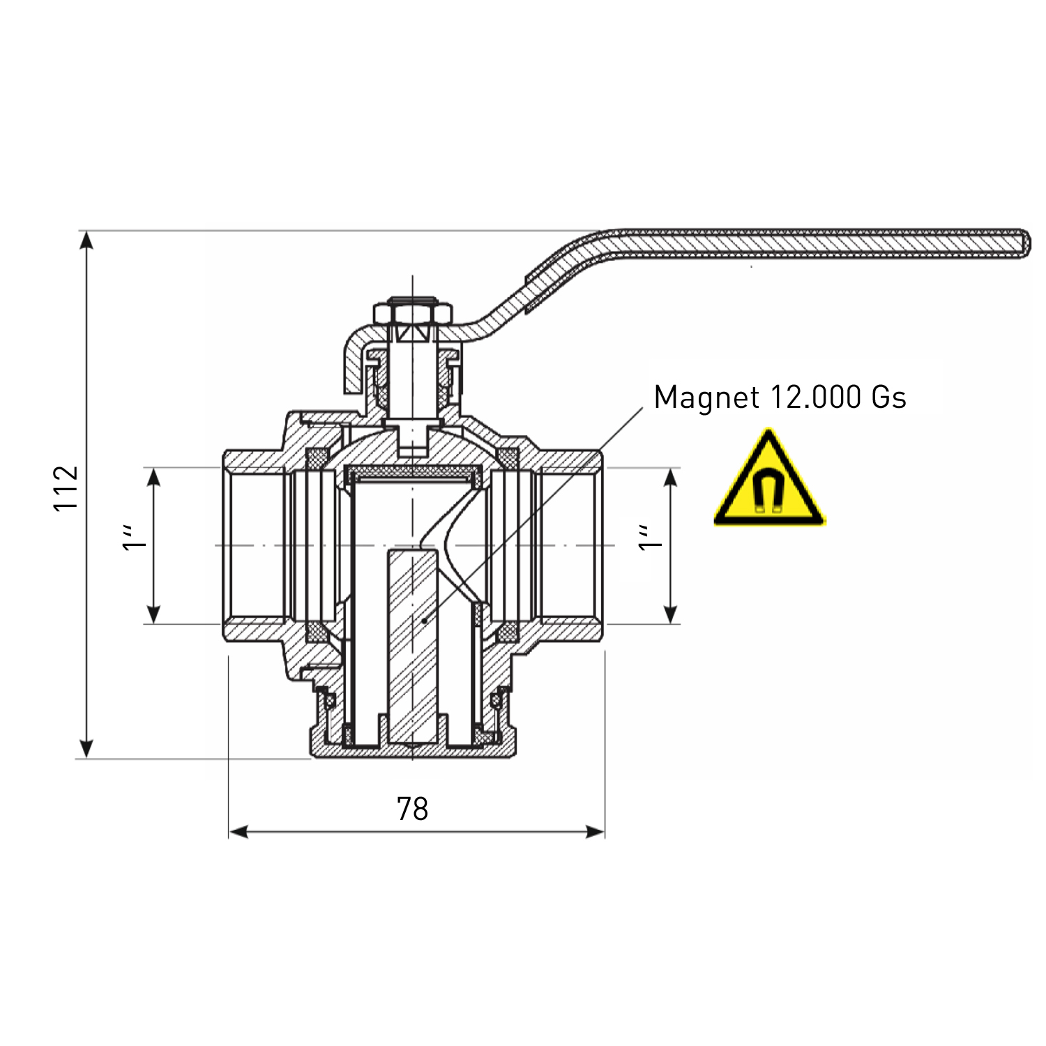 Regulus Filtre à bille magnétique 1", vanne à bille avec filtre et aimant