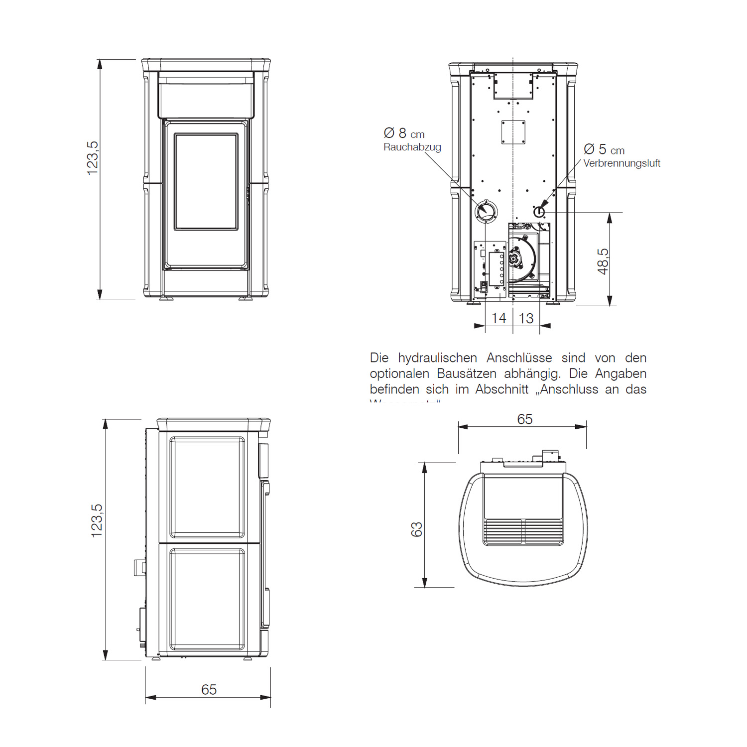 Edilkamin Kira2 H 22 Up poêle à granulés bouilleur céramique bordeaux