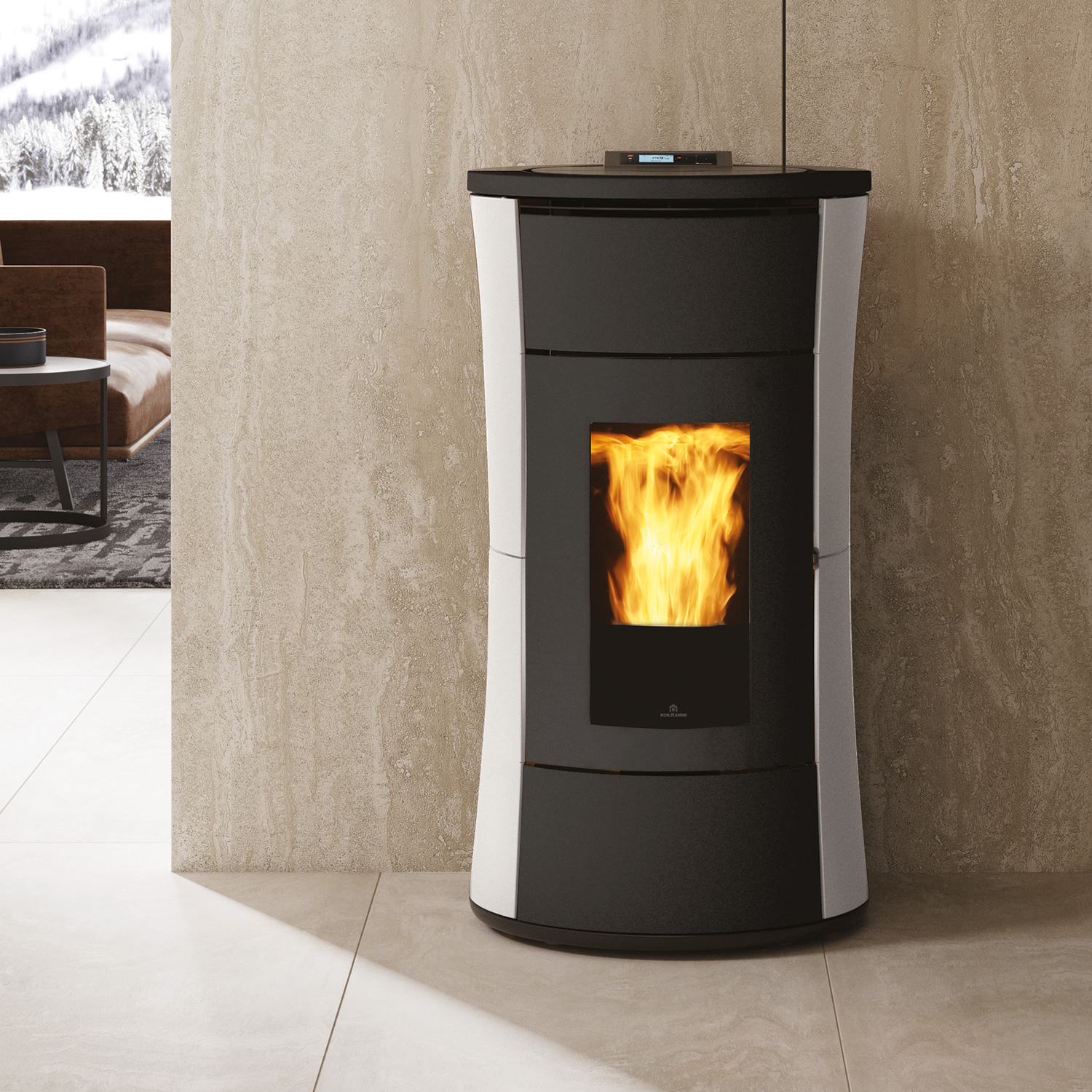 Edilkamin Cherie H 14 Evo poêle à granulés hydro acier blanc