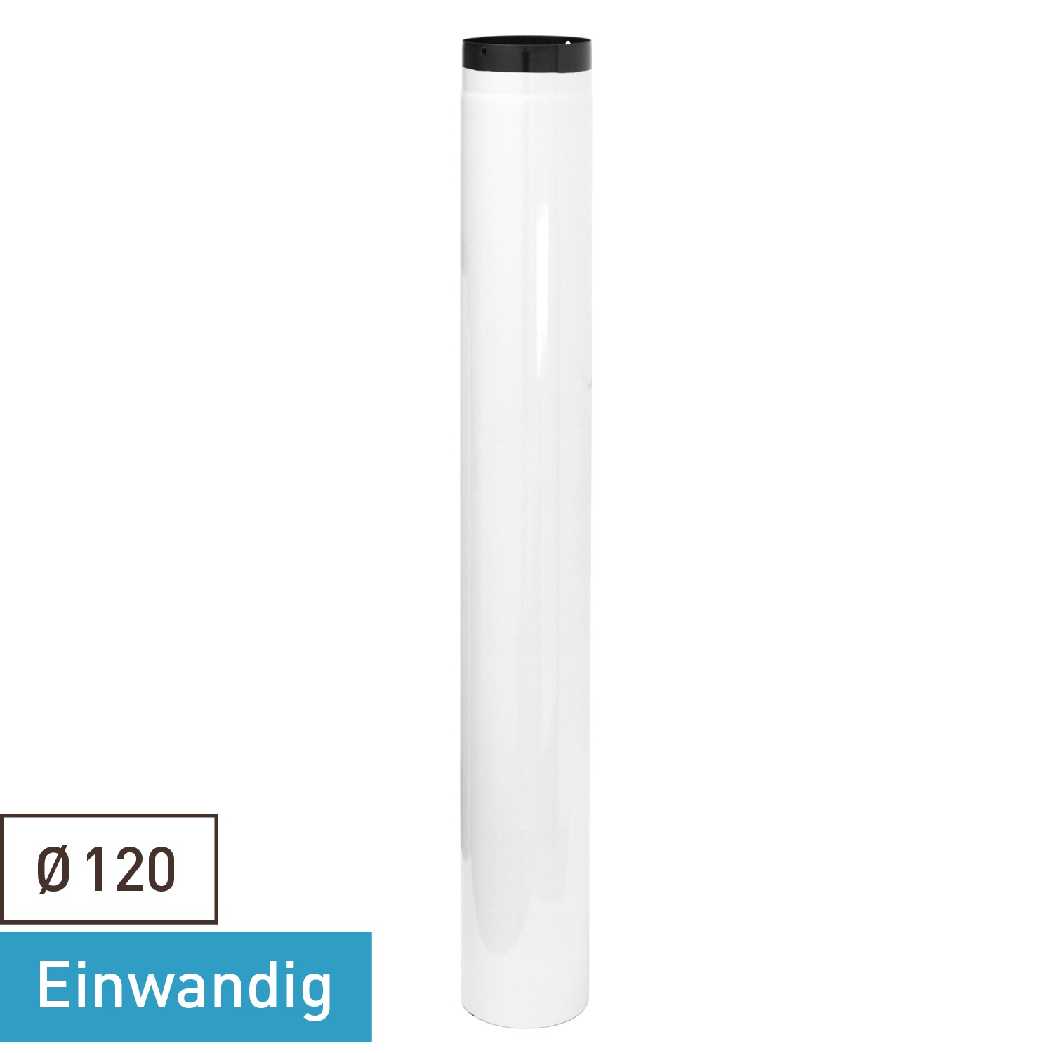 Tuyau de fumée / Tuyau de poêle émaillé 120mm - 1000mm blanc