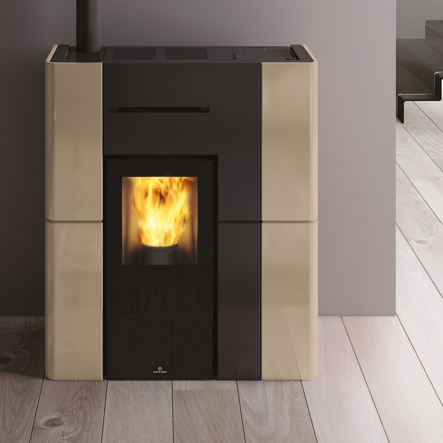 Edilkamin Blade H 15 Evo poêle à granulés bouilleur céramique beige