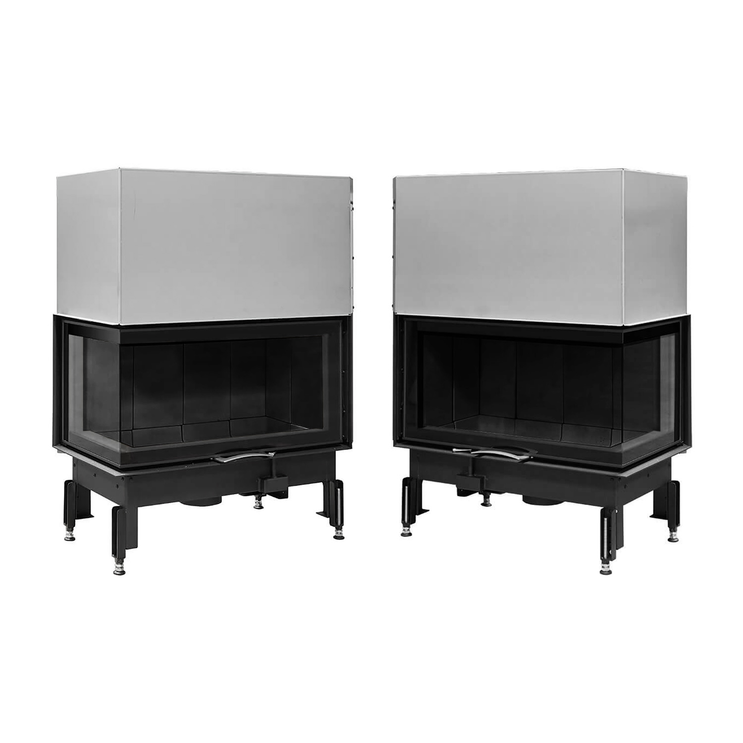Austroflamm 89x49x45 S 2.0 Insert de cheminée angle droit foyer noir