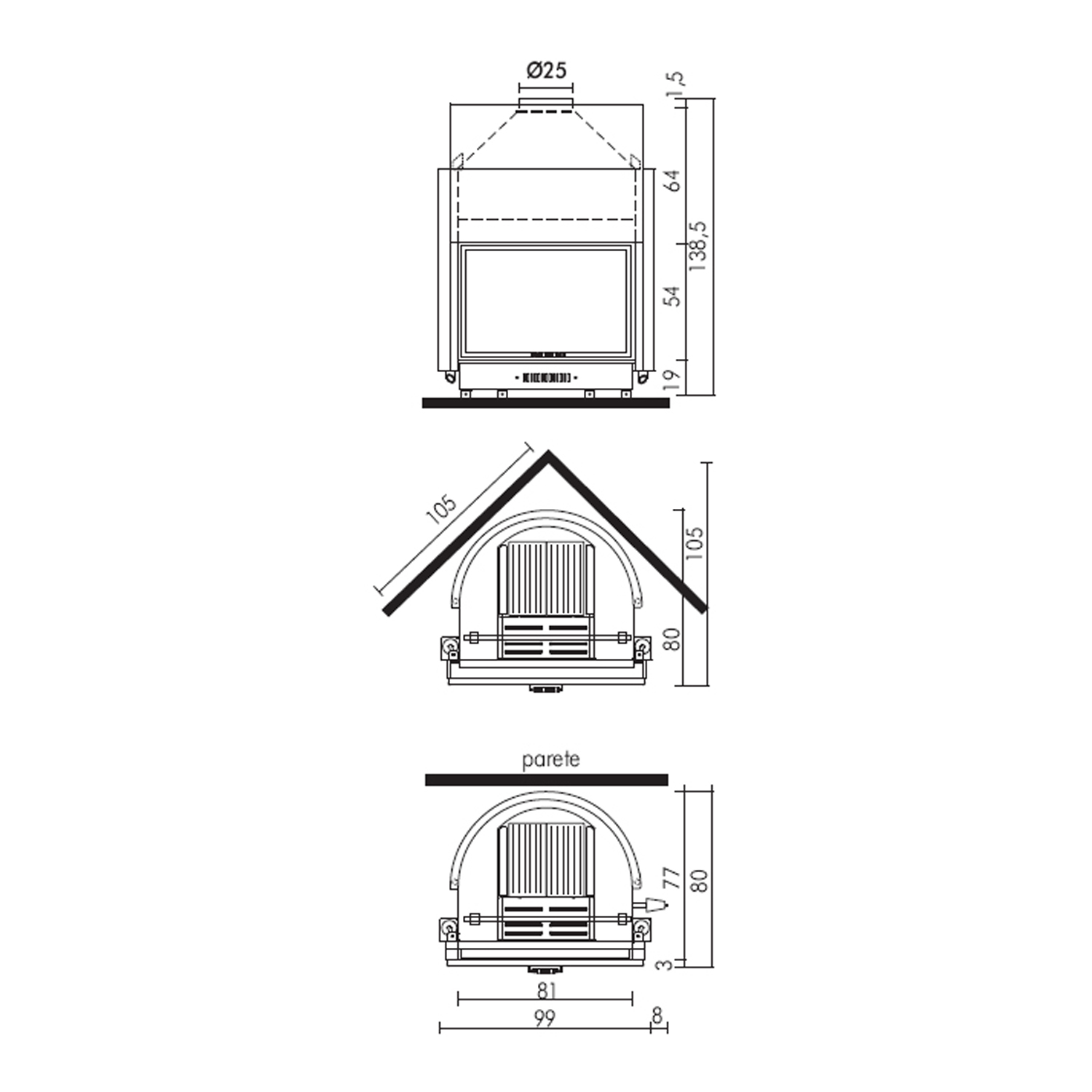 Insert de cheminée à eau Edilkamin Aquatondo 29 CS Flat PLUS