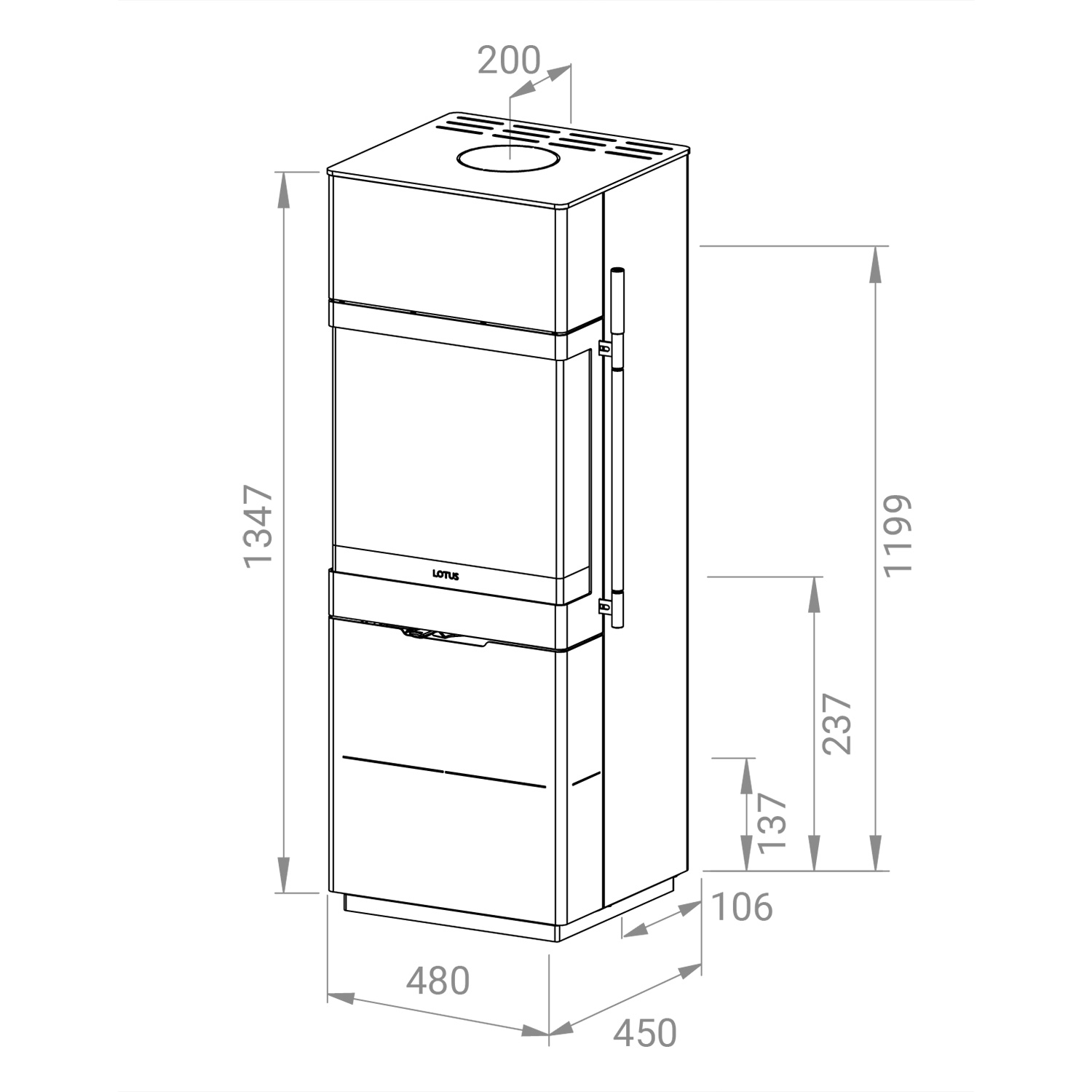 Lotus Allure poêle à bois acier noir