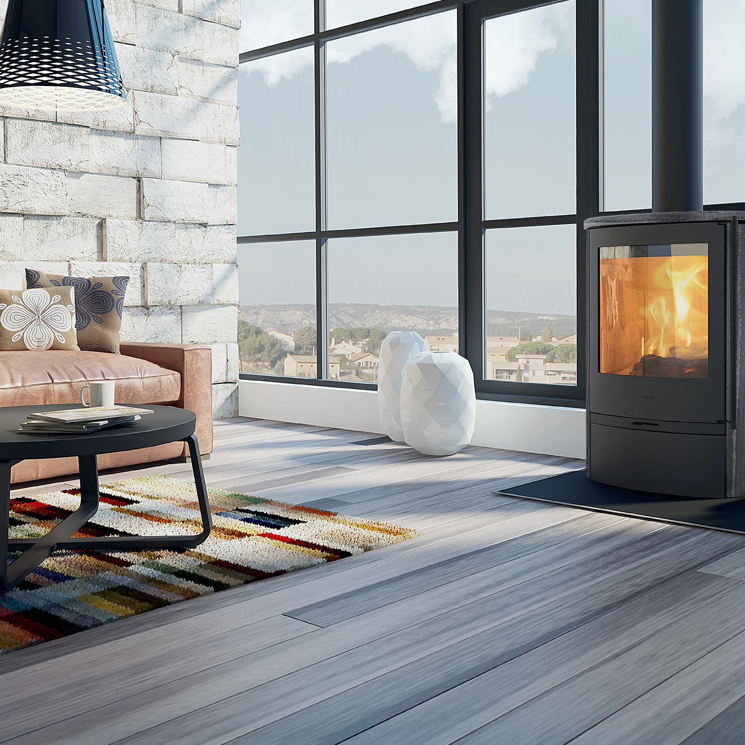 Lotus Jubilee 35 poêle à bois noir/ Indian Night