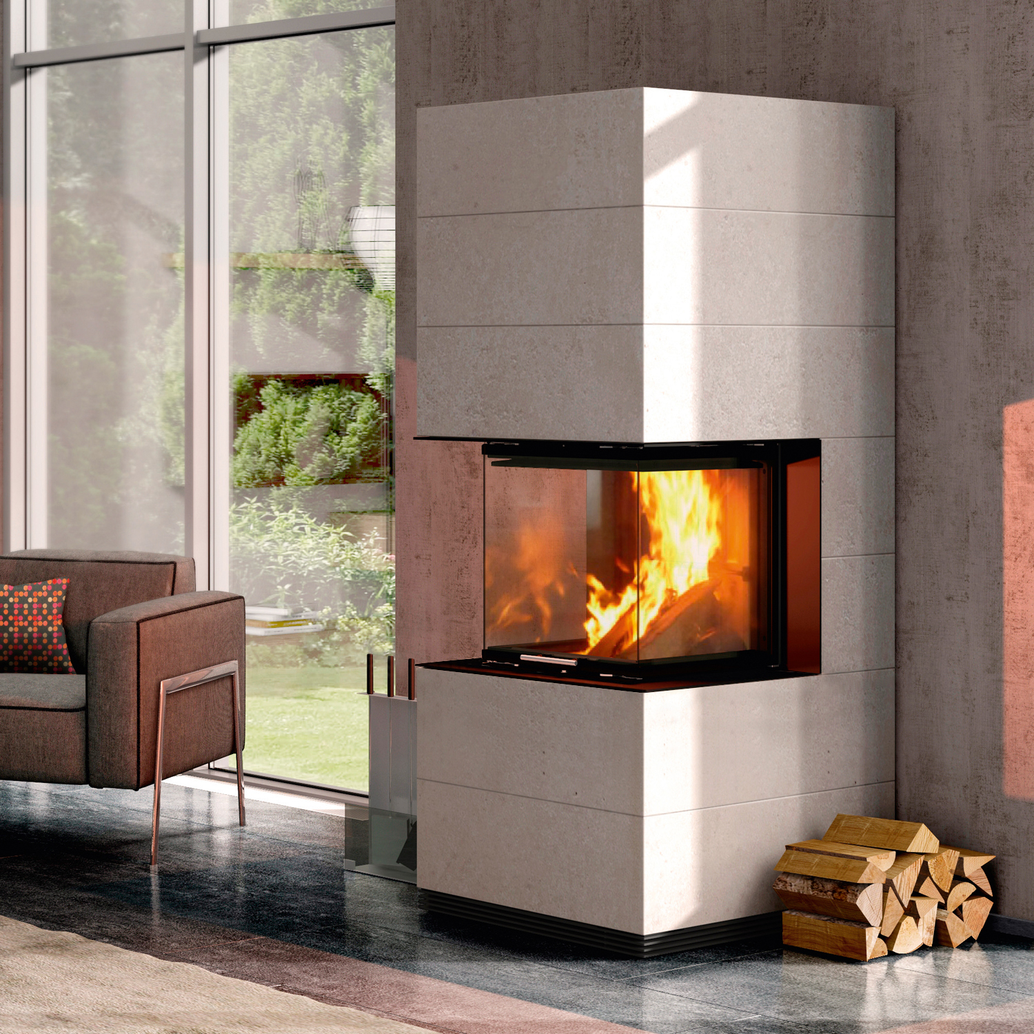 Spartherm SIM 2/3 Arte U-50h-4S Kit de construction de cheminée à bois Nature