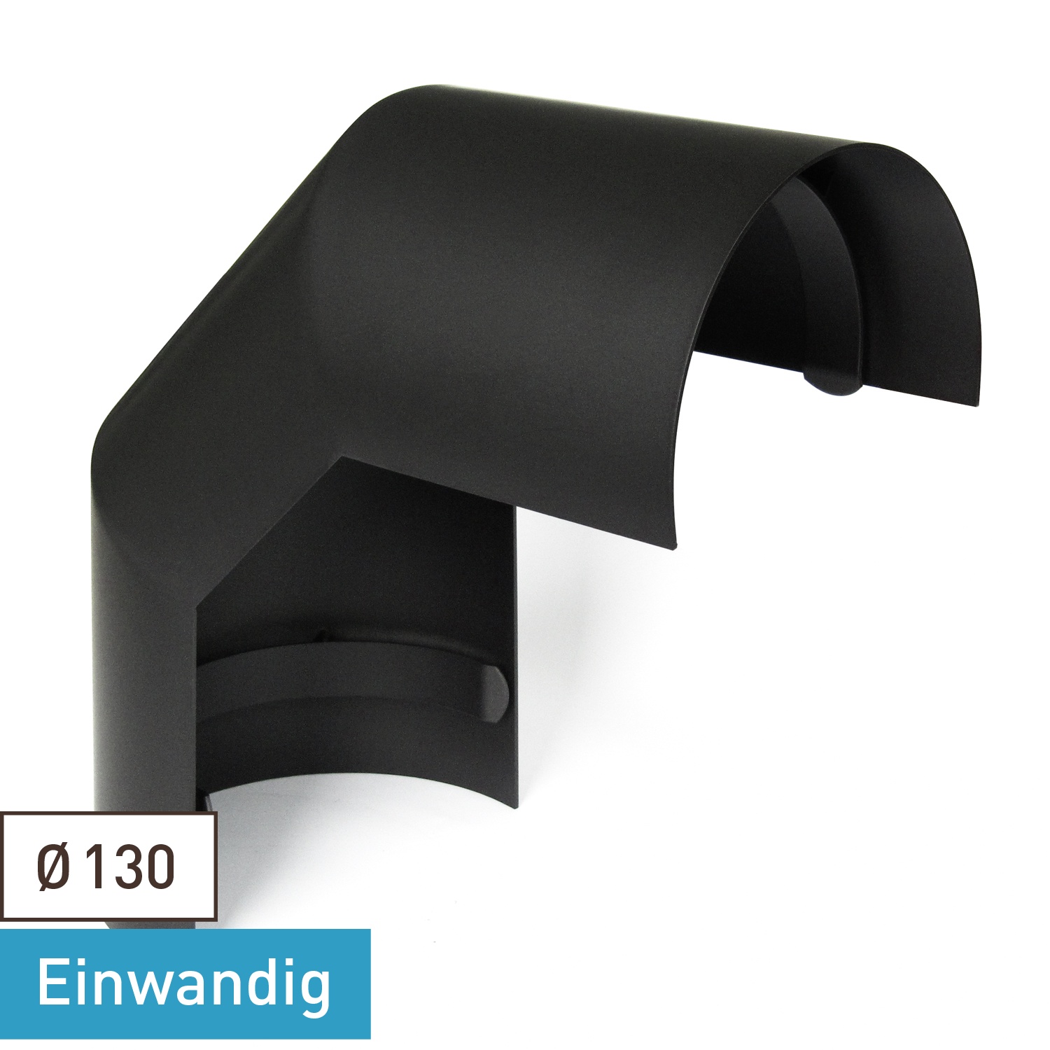 Raik Basic écran thermique 130mm noir pour coude en 3 parties 90° pour tuyau de fumée / conduit de fumée