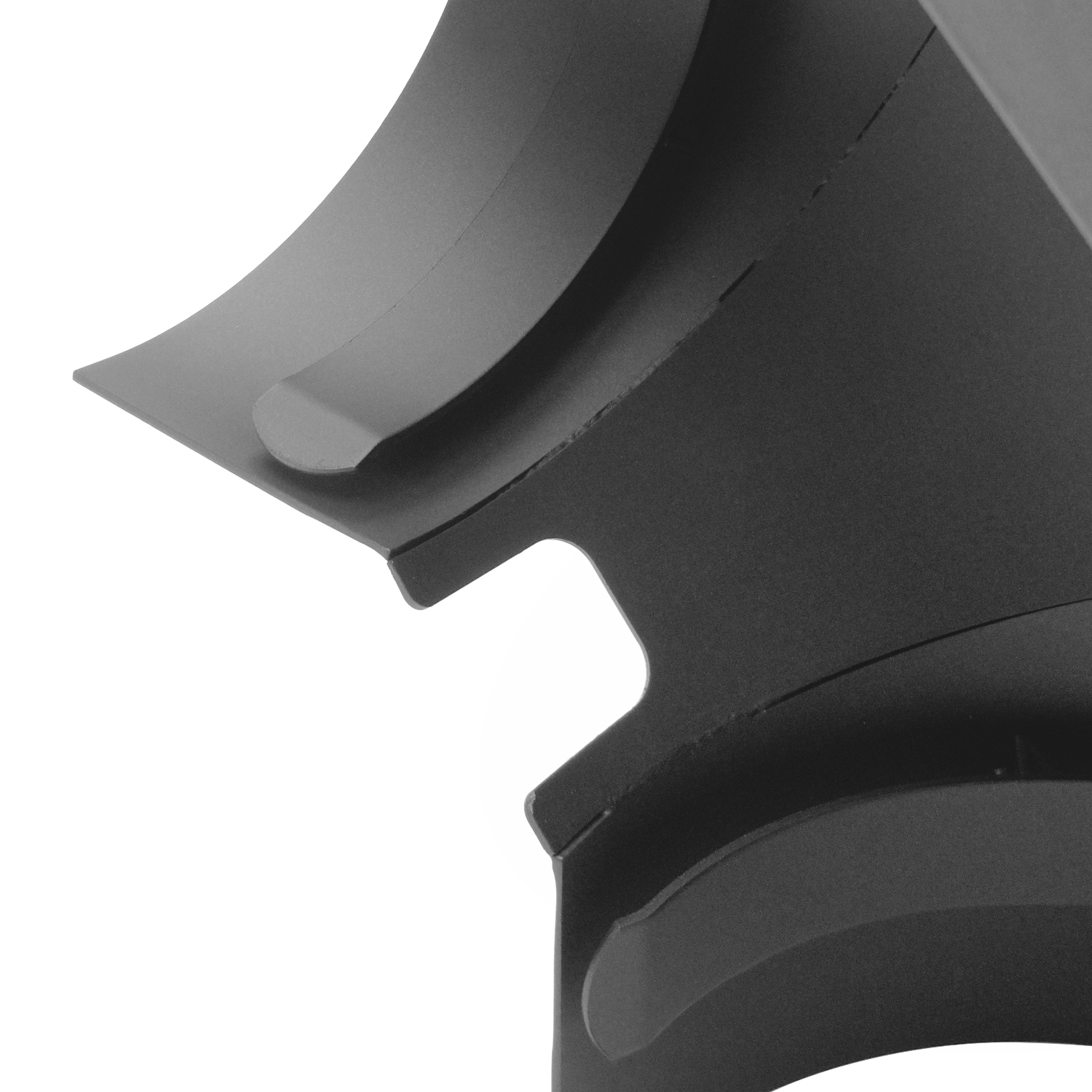 Coude de conduit de fumée / Tuyau de poêle 150 mm - Écran thermique latéral 90° gris fonte