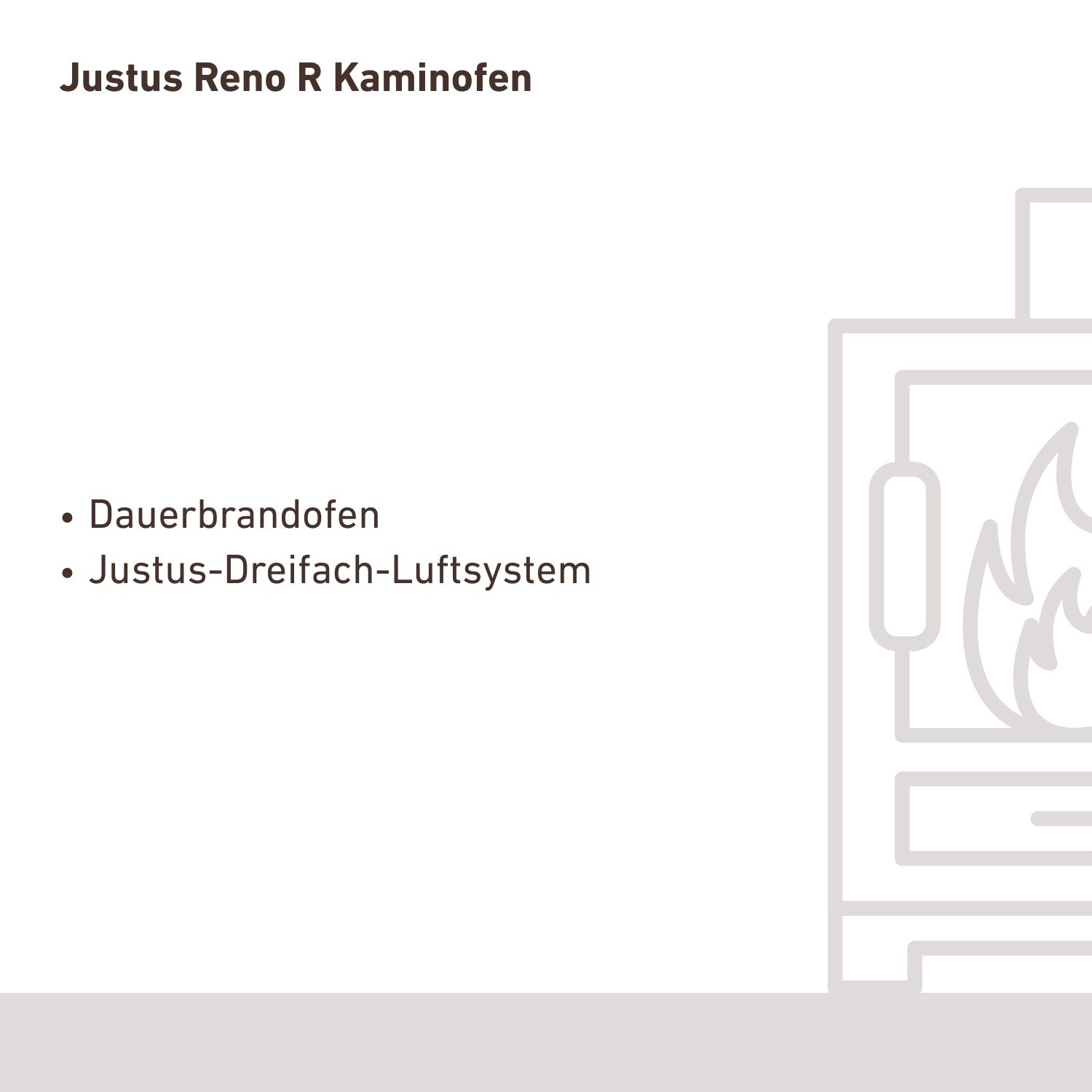 Justus Reno R Poêle à bois en acier gris fonte / pierre ollaire