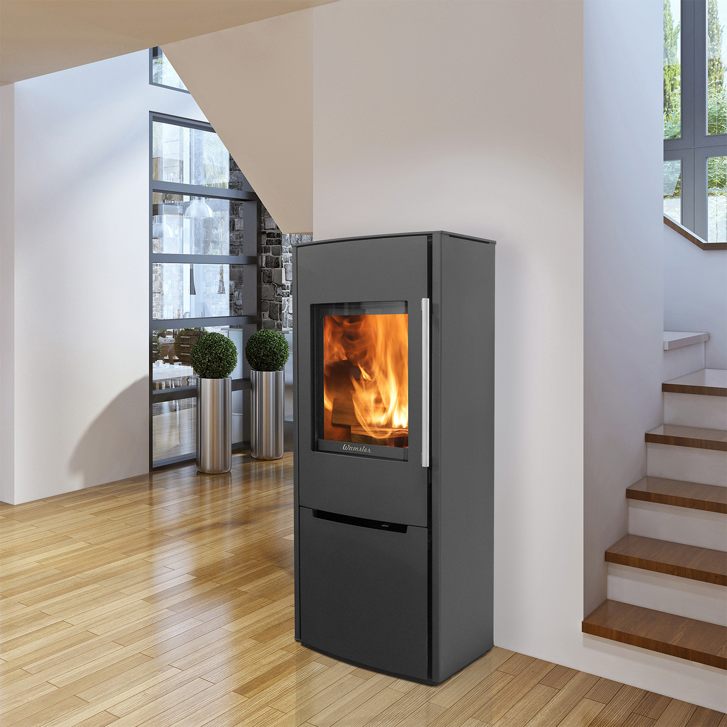 Wamsler Pylon 1G Poêle à bois Acier Noir