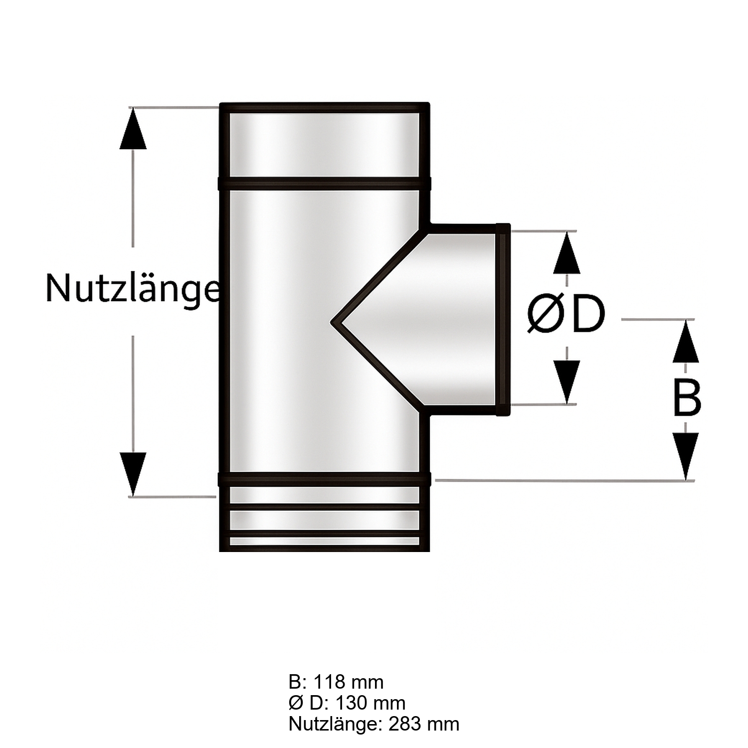 Schiedel PRIMA PLUS raccord de porte de nettoyage rond Ø130 mm simple paroi mat