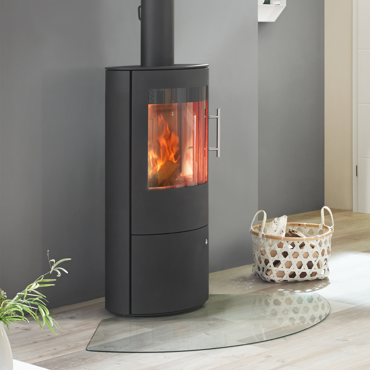 Poêle à bois Königshütte Draco M porte en acier Poêle à bois Königshütte Draco M porte en acier