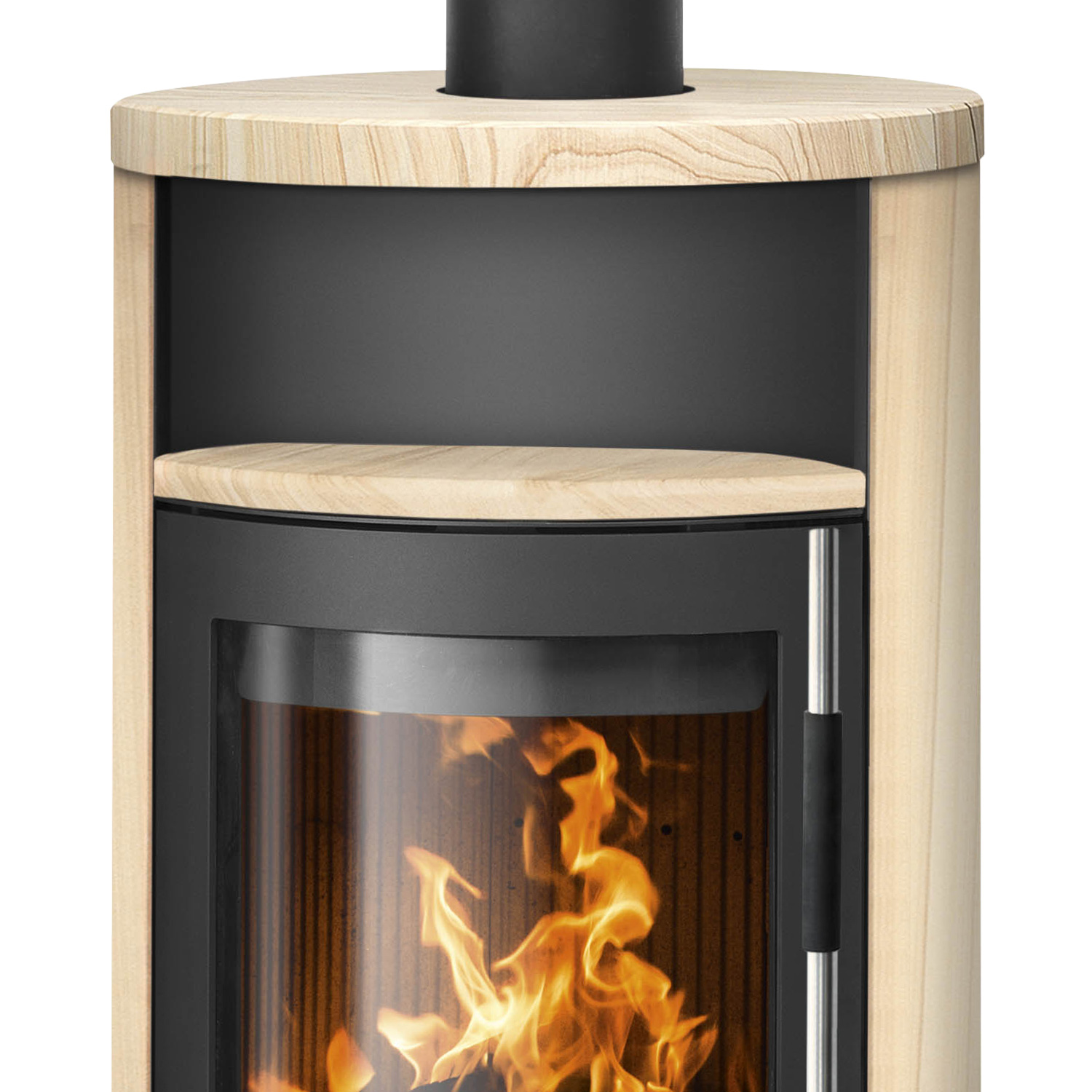 Oranier Polar Neo 6 Poêle à bois Acier Noir / Pierre de sable, DIBt