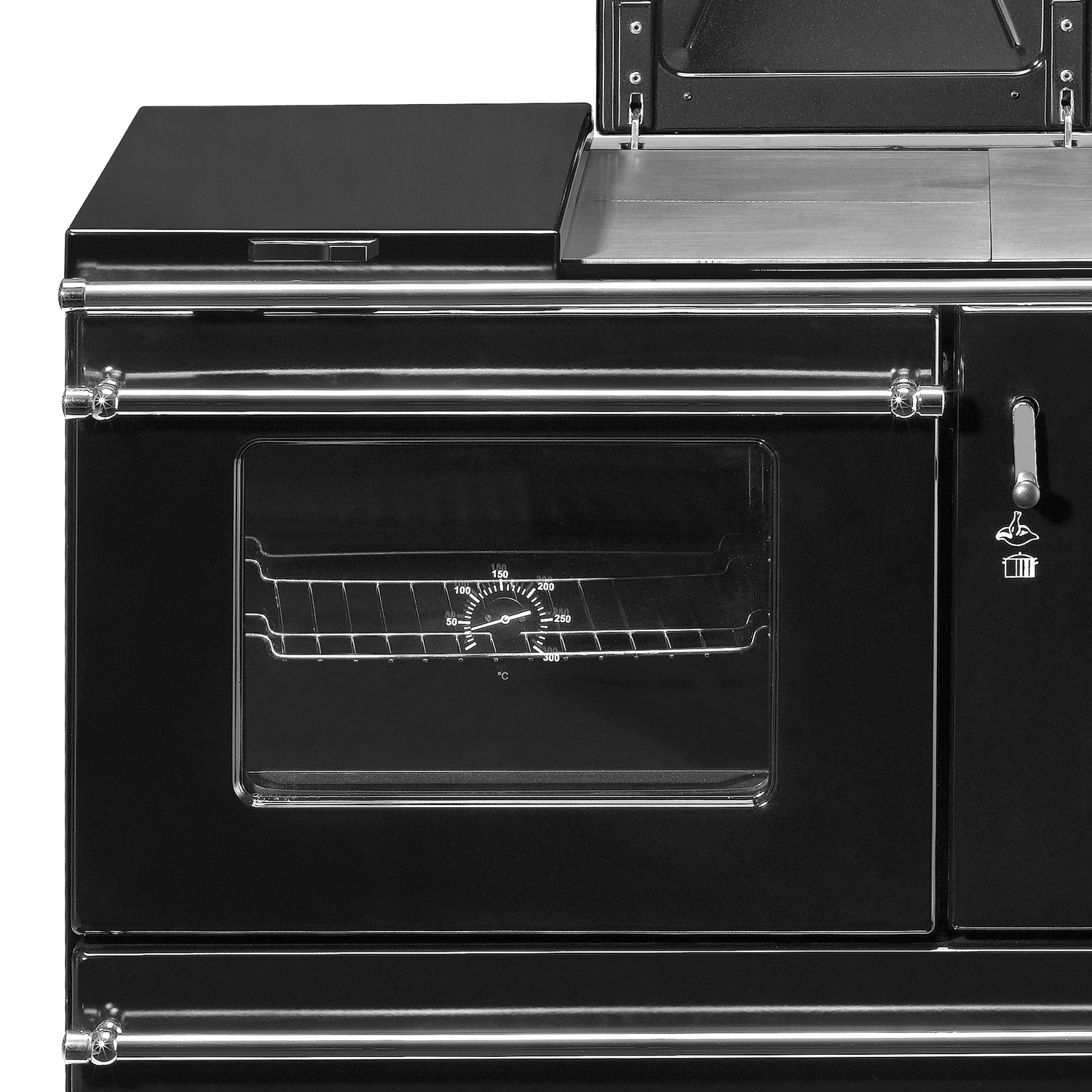 Wamsler K 178 Poêle à bois avec raccordement à l'eau Noir Tuyau de fumée à gauche