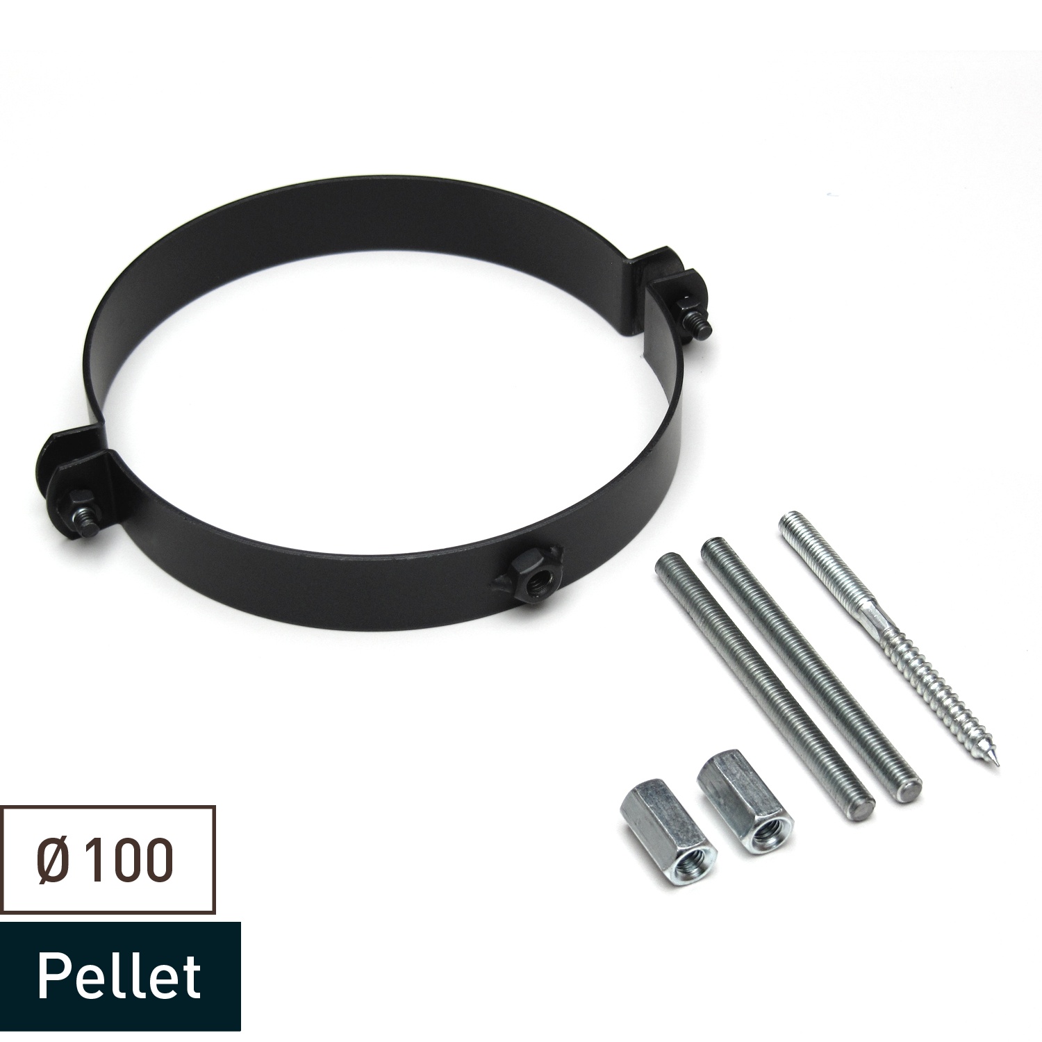 Collier de serrage pour conduit de fumée / tuyau de poêle 100 mm - Raik