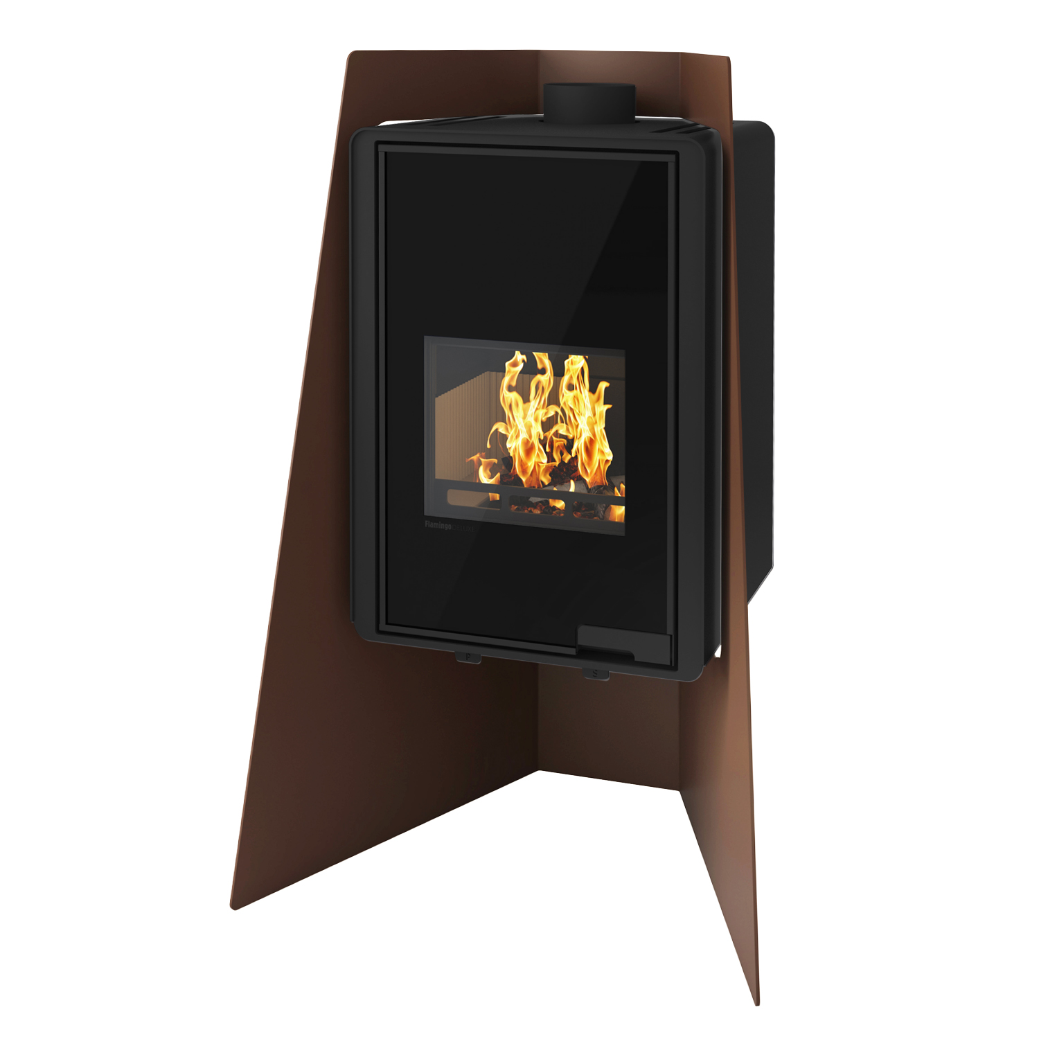 Poêle à bois HS Flamingo Deluxe Island Marron