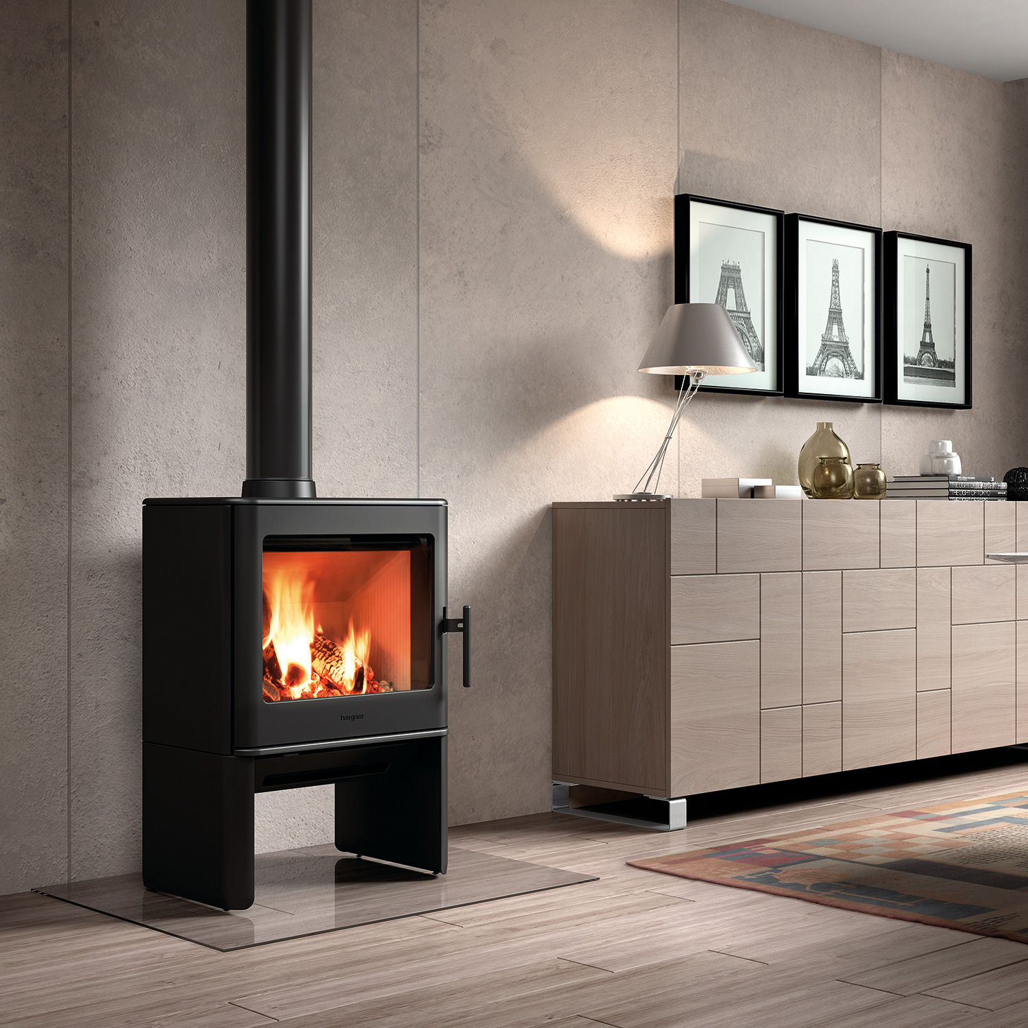 Poêle à bois Hergom E40 en fonte noire