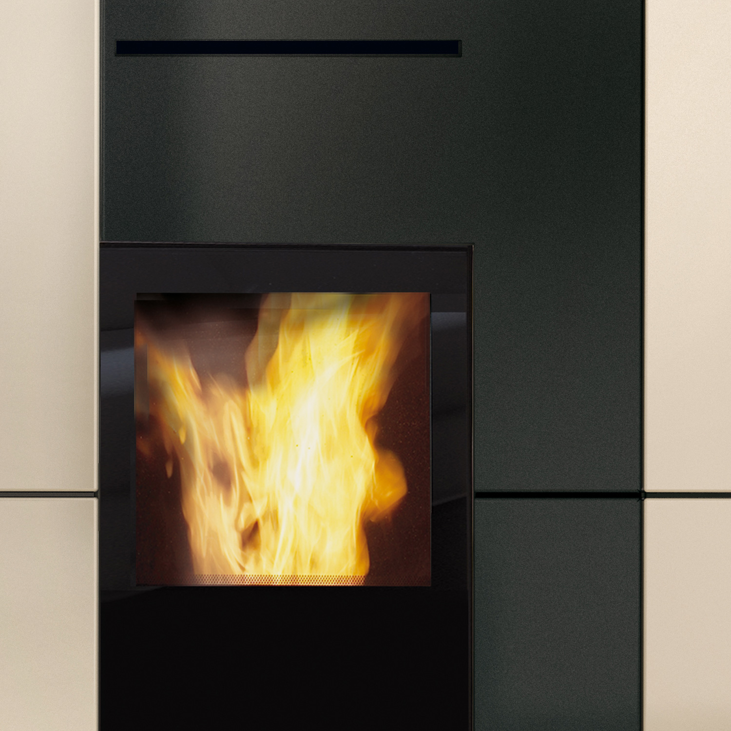 Edilkamin Blade H 23 Evo poêle à granulés bouilleur céramique beige inclus kit R-FX Edilkamin Blade H 23 Evo poêle à granulés bouilleur céramique beige inclus kit R-FX