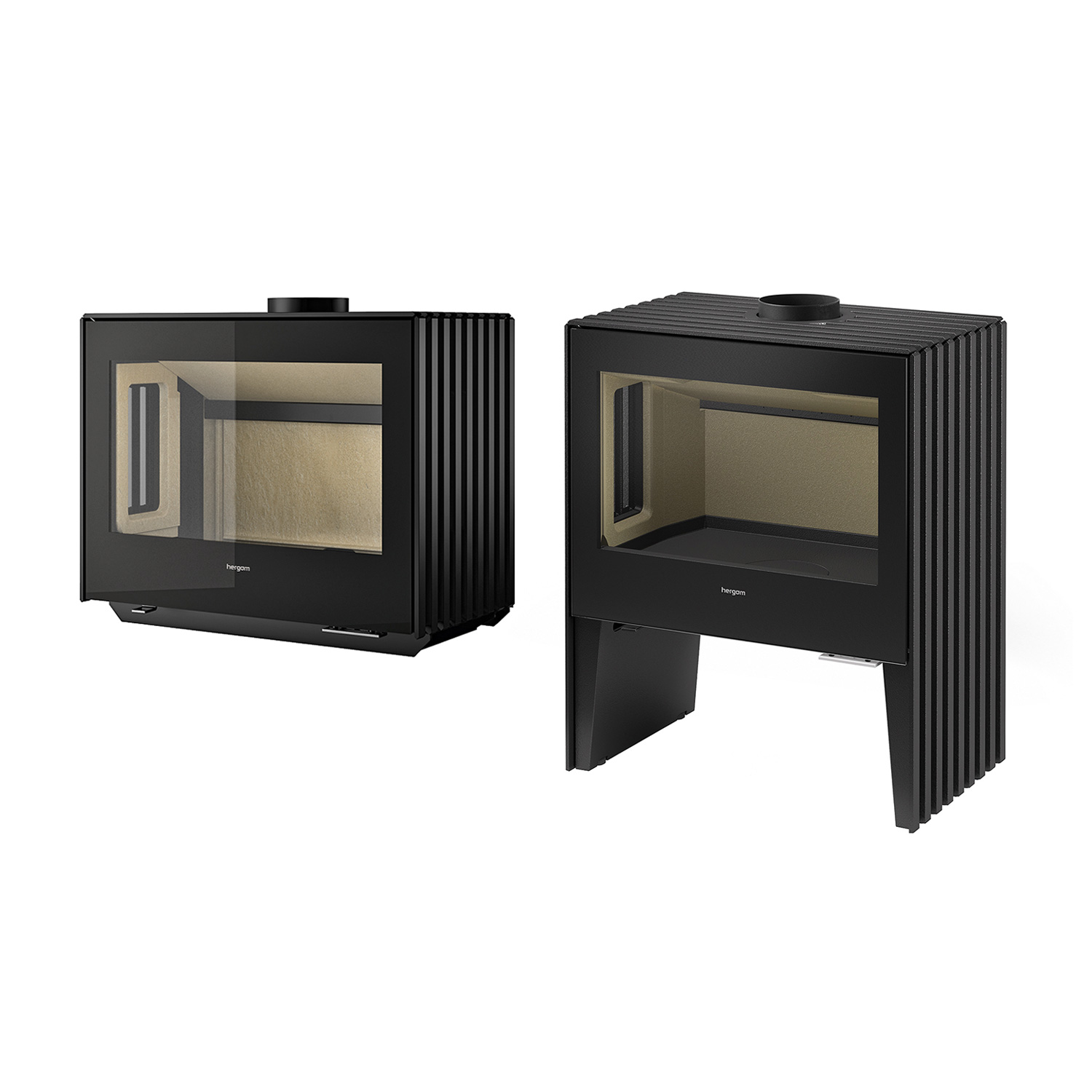 Poêle à bois Hergom Glance LV en fonte noire