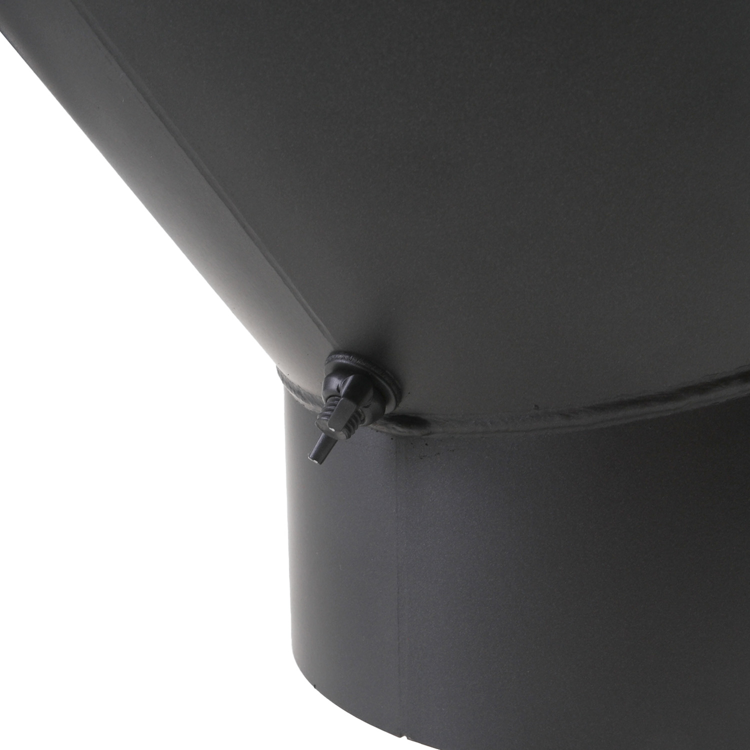 Coude de conduit de fumée / Tuyau de poêle 180mm - 45° avec porte noir