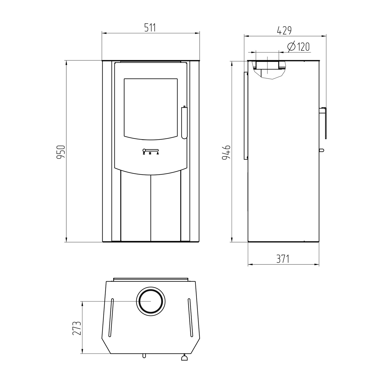 Wamsler poêle à bois Sam noir