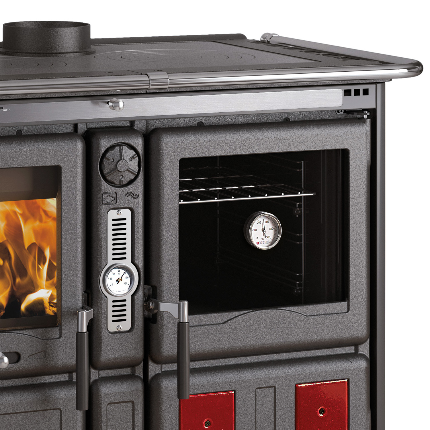 La Nordica Termorosa XXL DSA.16, Cuisinière à bois bouilleur, Noir